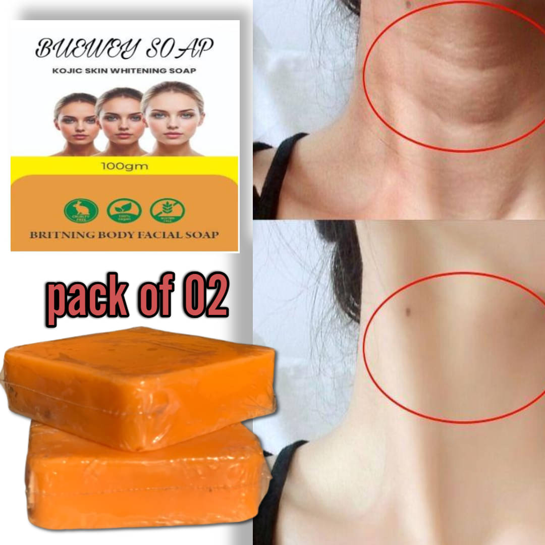 BUEWEY Skin Whitening Beauty Jiole skincare GharBody KojicSoap Soap for All Skin Type ( Pack of 2 )     			BUEWEY Skin Whitening Beauty Jiole skincare GharBody KojicSoap Soap for All Skin Type ( Pack of 2 )