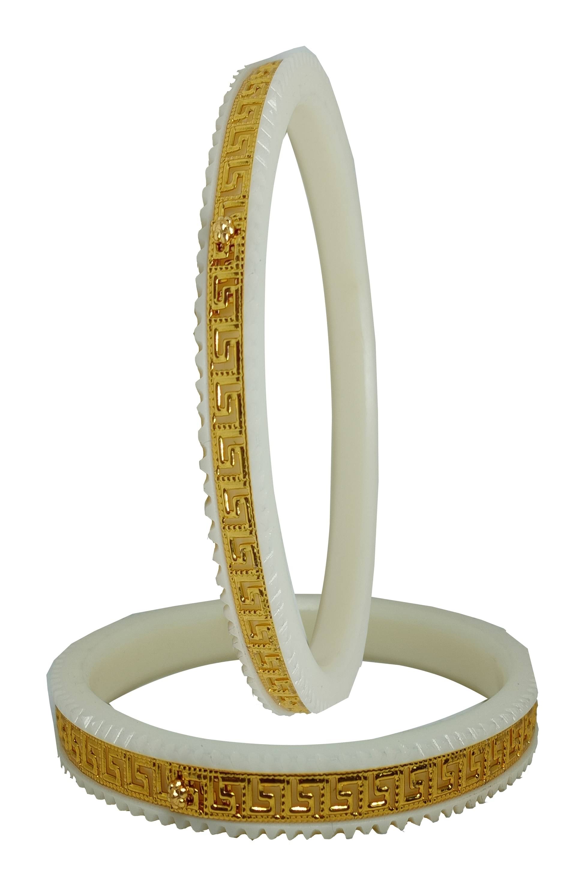 Bovzen White Bangle Set ( Pack of 2 ) Bovzen White Bangle Set ( Pack of 2 )