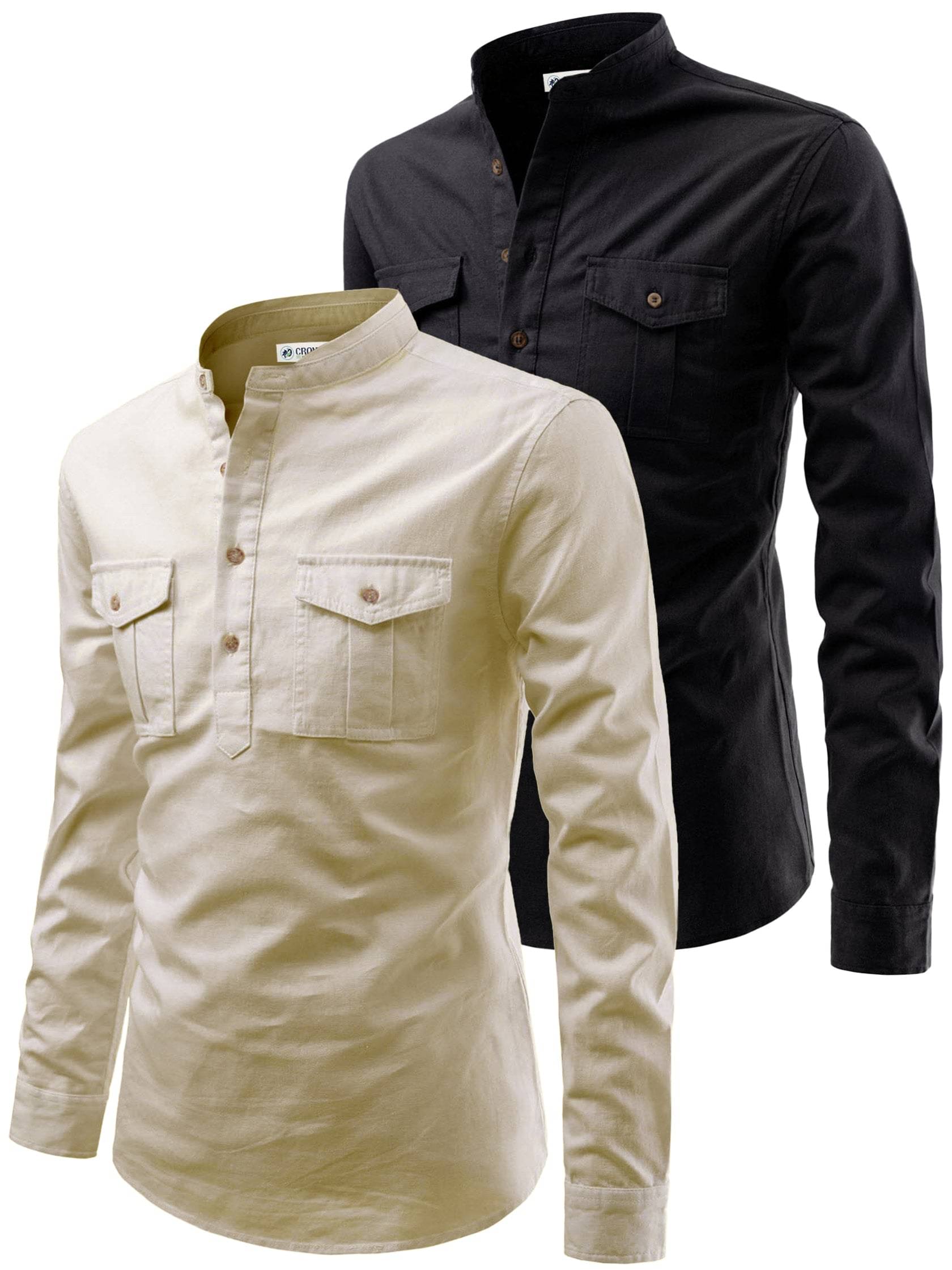 CROWNTAIL Beige Cotton Men's Regular Kurta ( Pack of 2 ) CROWNTAIL Beige Cotton Men's Regular Kurta ( Pack of 2 )