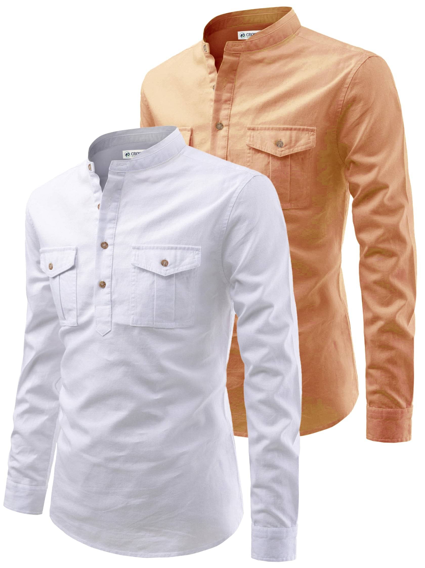     			CROWNTAIL Orange Cotton Men's Regular Kurta ( Pack of 2 )