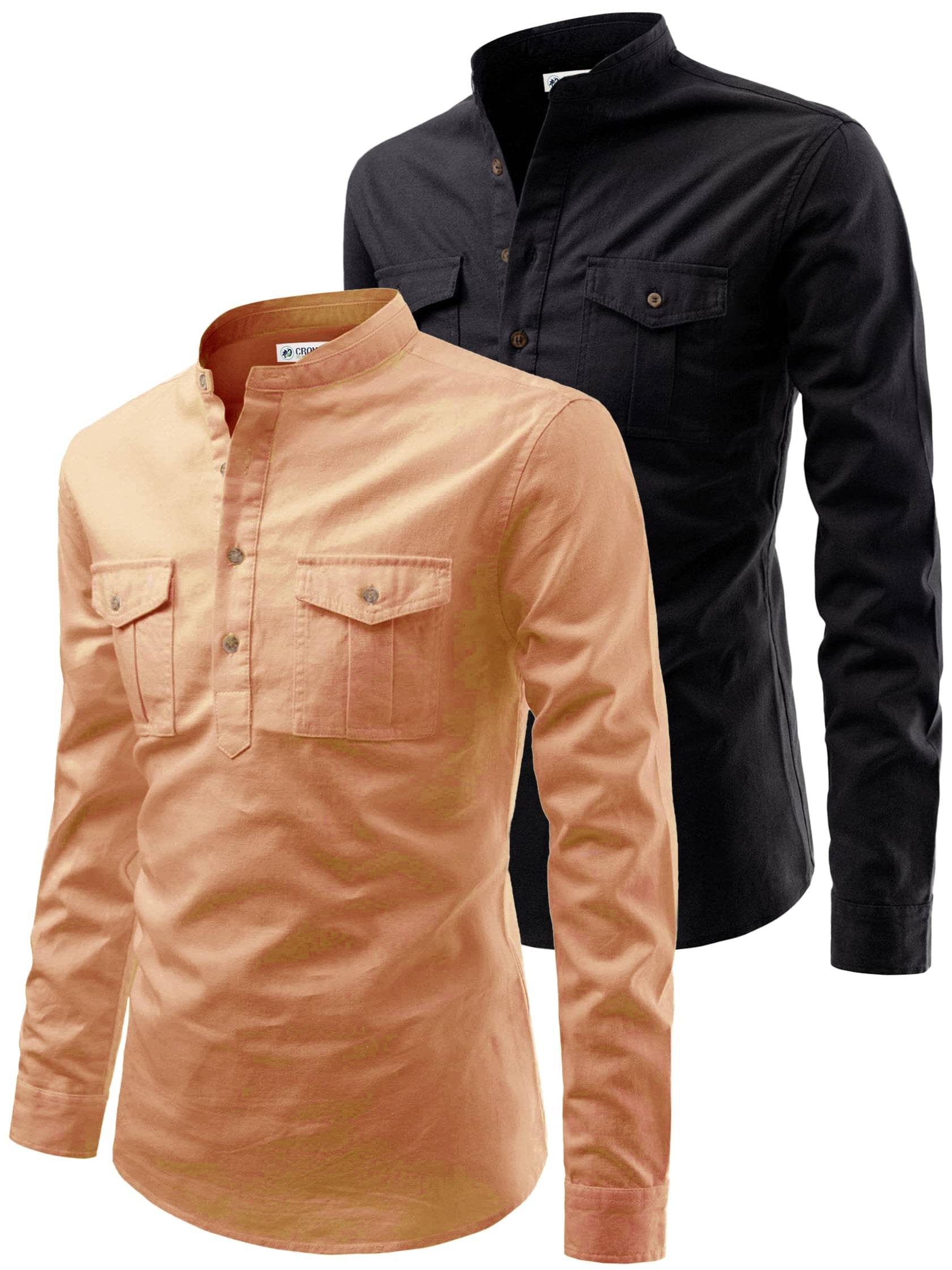 CROWNTAIL Orange Cotton Men's Regular Kurta ( Pack of 2 ) CROWNTAIL Orange Cotton Men's Regular Kurta ( Pack of 2 )