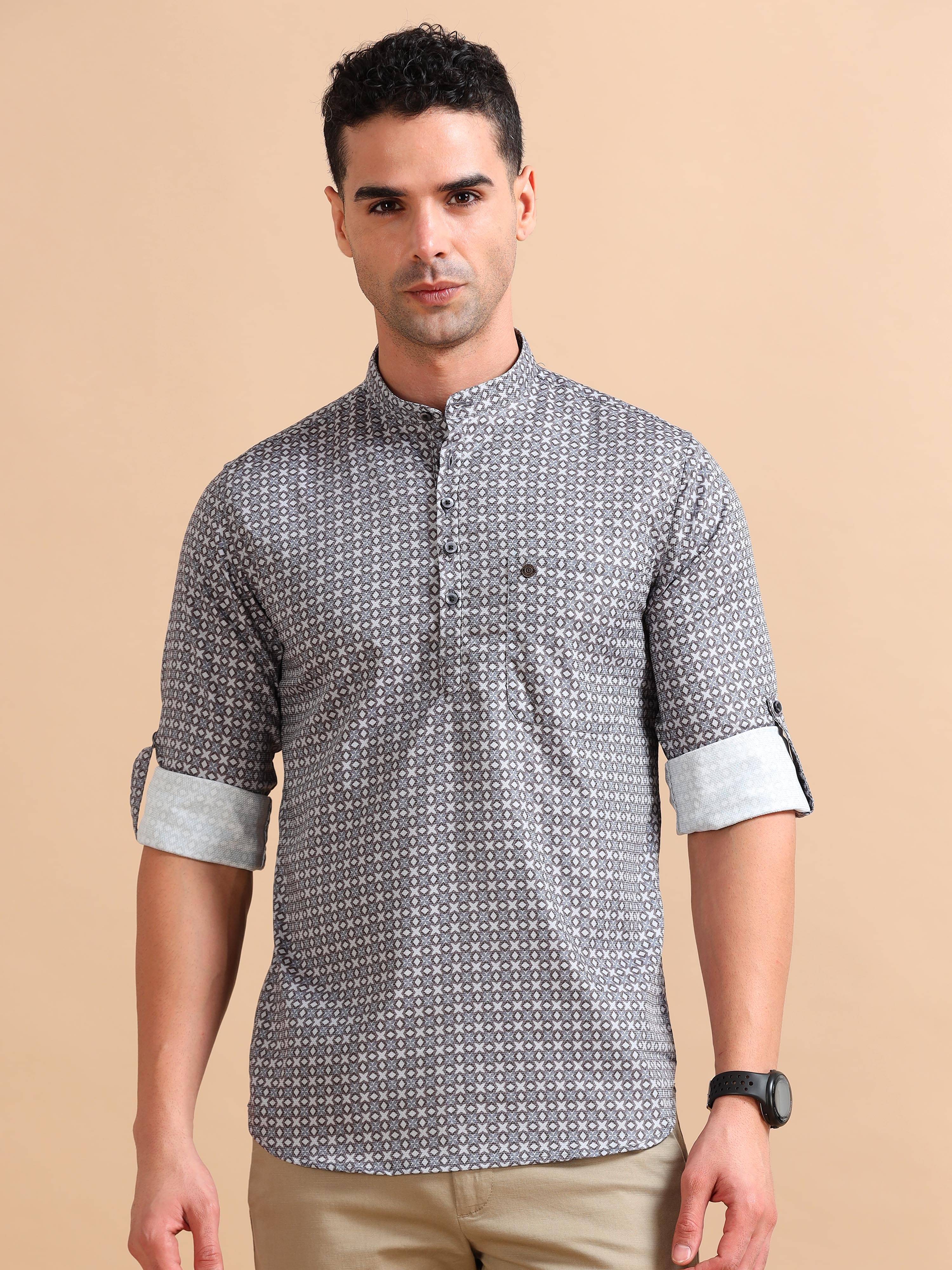     			Cool Colors 100% Cotton Regular Fit Printed Rollup Sleeves Men's Casual Shirt - Blue ( Pack of 1 )