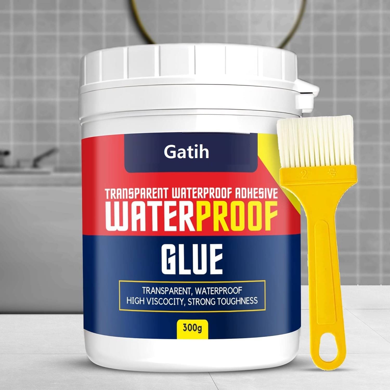     			Crack Seal Glue 300gm with Brush Transparent Waterproof Resin Epoxy for Roof Leakage Crack Seal Agent Roof Water Leakage Solution Water Proof Glue for Waterproofing