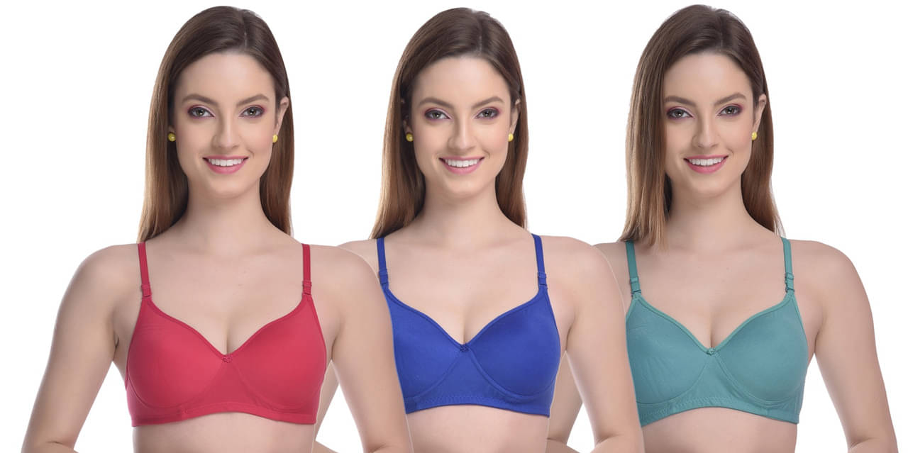 Esoroucha Pack of 3 Cotton Lightly Padded T-Shirt Bra For Women ( Red ) Esoroucha Pack of 3 Cotton Lightly Padded T-Shirt Bra For Women ( Red )