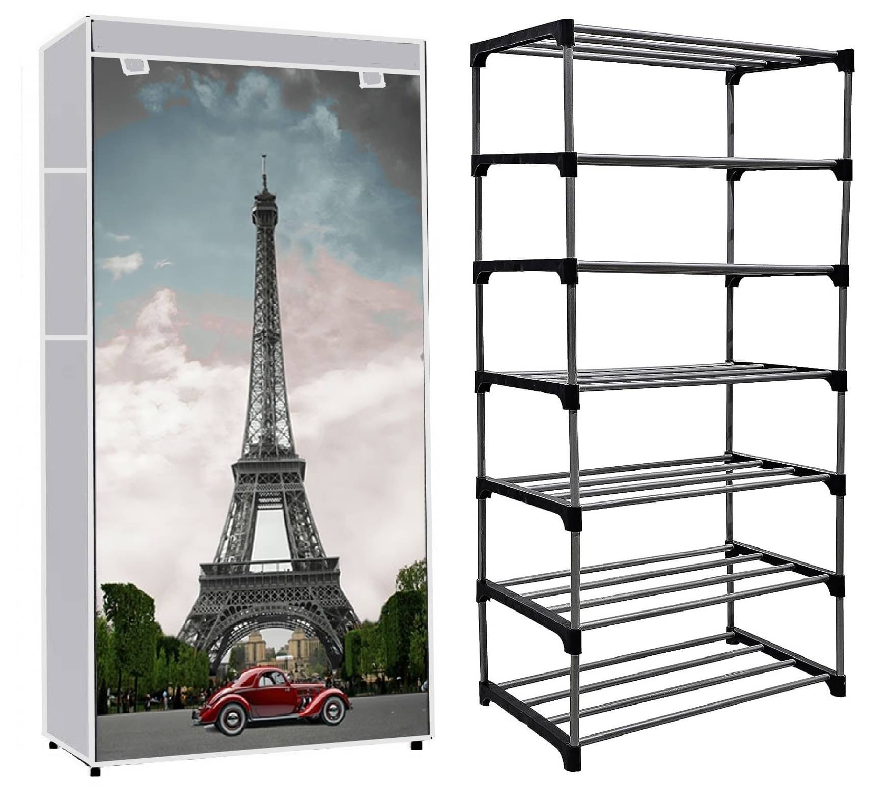 Exposure Collapsible Six Layer Shoe Rack Eiffel Tower Metal Exposure Collapsible Six Layer Shoe Rack Eiffel Tower Metal