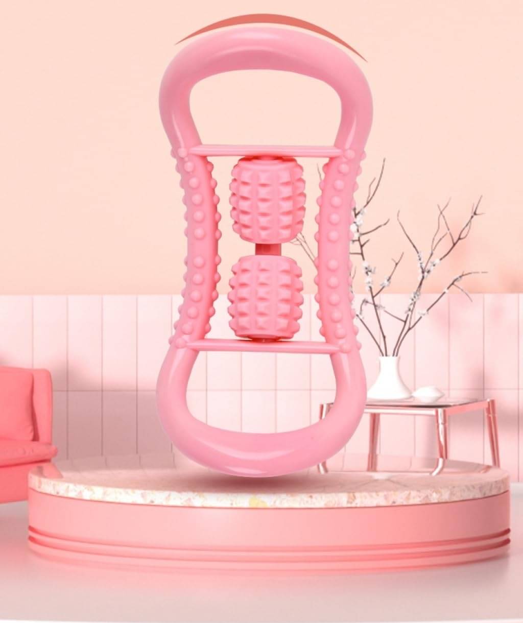     			Gjshop Yoga Ring with Roller Ball Pilates Relax Arm Chest Waist Muscle Expander Equipment for Yoga