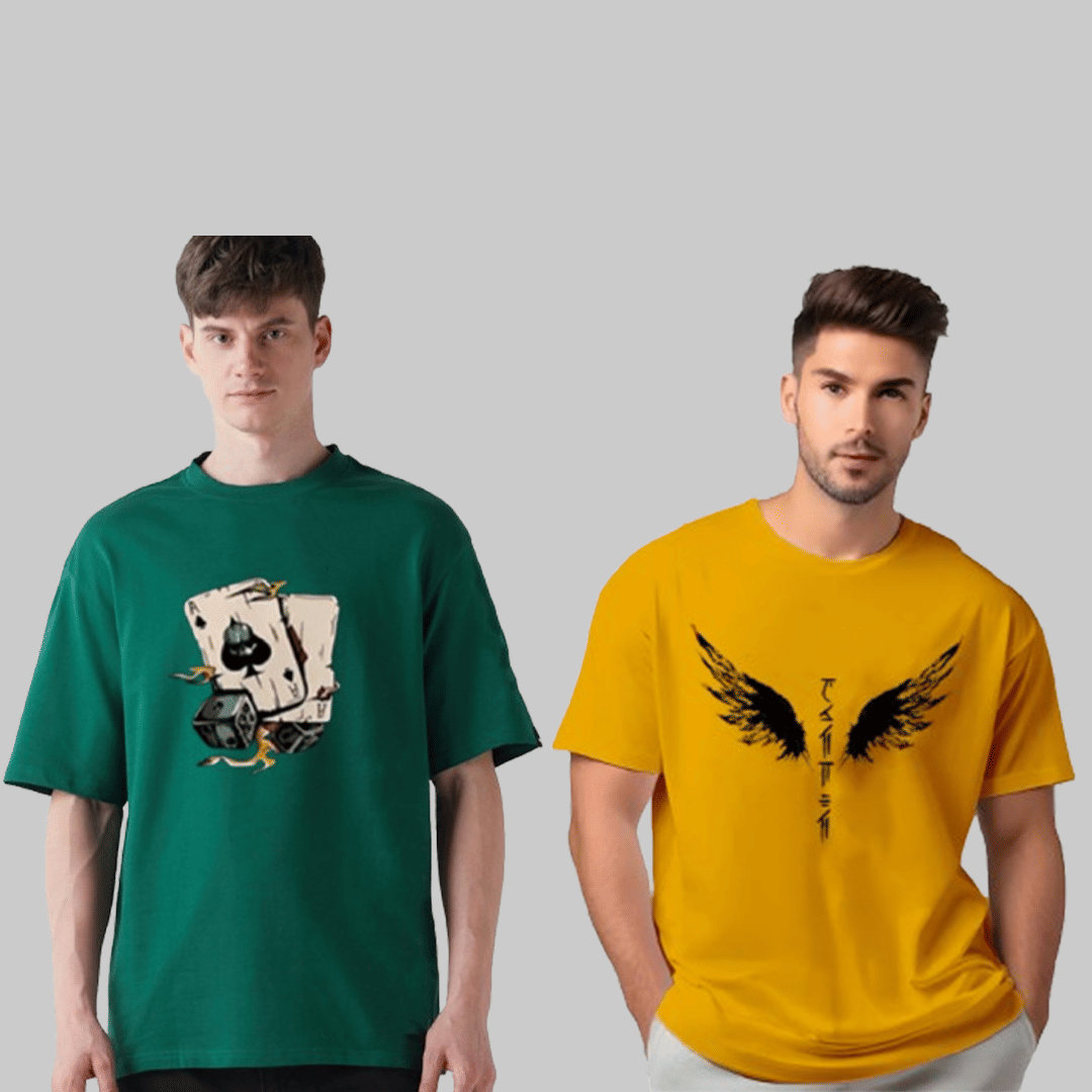     			Glito Men Cotton Blend Oversized Fit Printed T-Shirt ( Green )