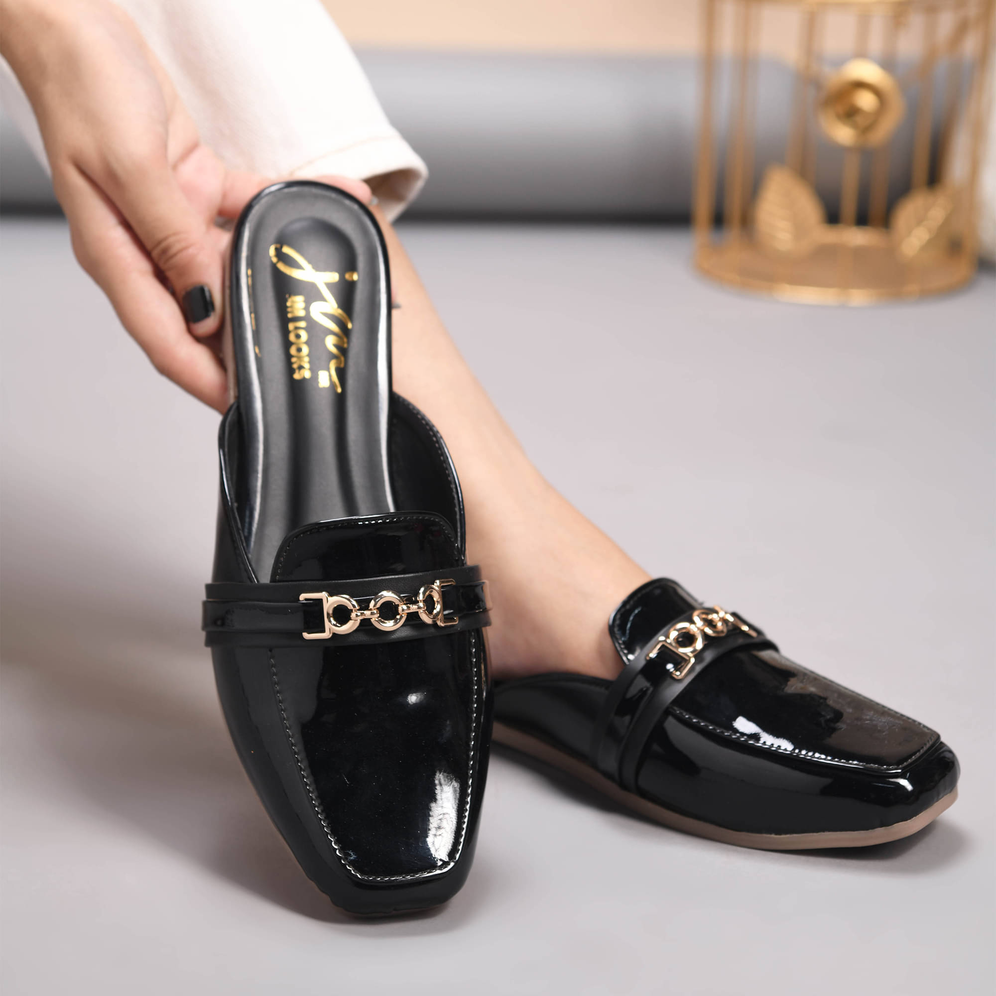     			JM Looks Black Women's Mules Heels