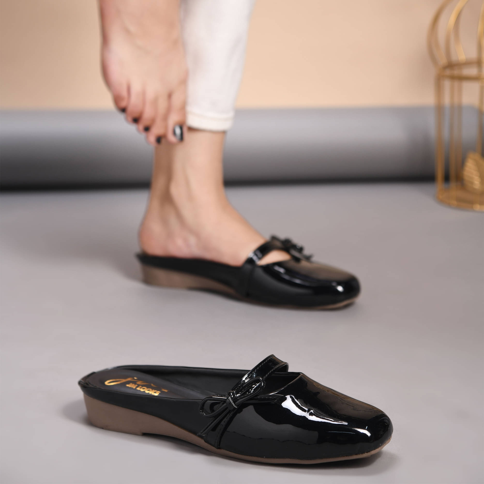     			JM Looks Black Women's Mules Heels