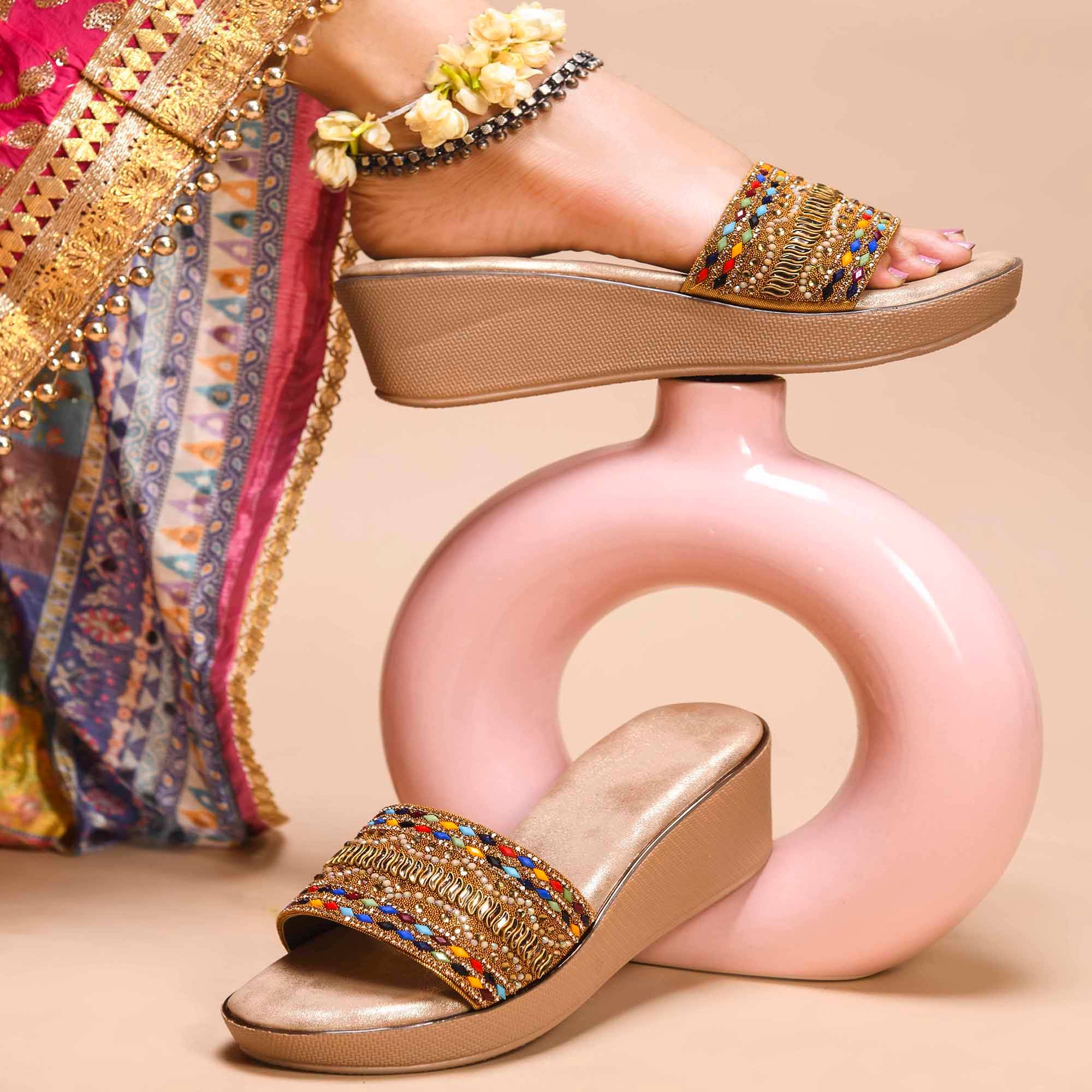     			JM Looks Brown Women's Sandal Heels