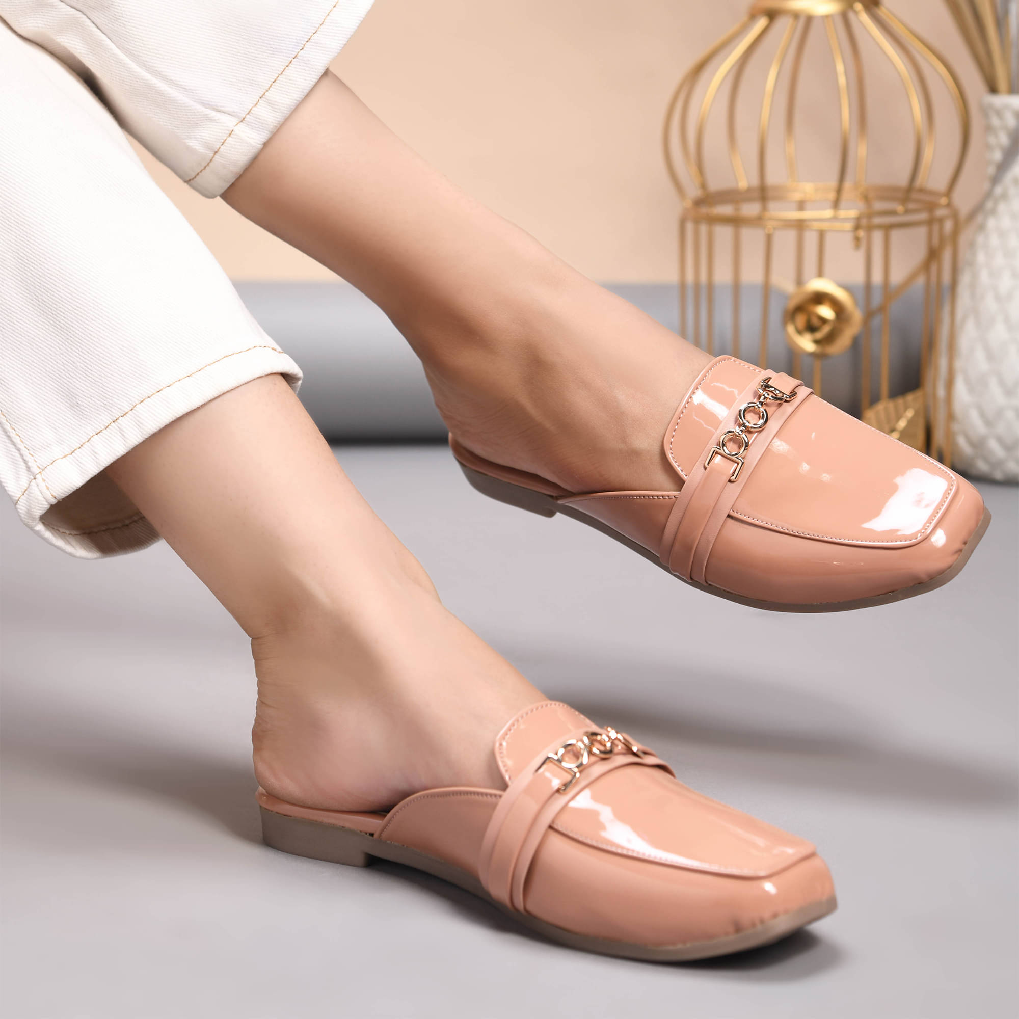 JM Looks Peach Women's Mules Heels JM Looks Peach Women's Mules Heels