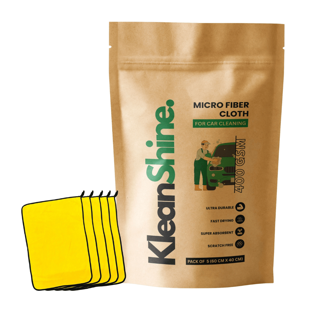 KLEANSHINE Yellow 400 GSM Microfiber Cloth For Automobile ( Pack of 5 ) KLEANSHINE Yellow 400 GSM Microfiber Cloth For Automobile ( Pack of 5 )