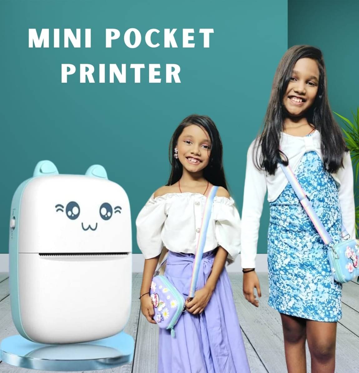     			Kaash collections Mini Thermal Printer Inkless Bluetooth Pocket Printer Compatible with iOS, Android Printer Inkless Bluetooth Pocket Printer