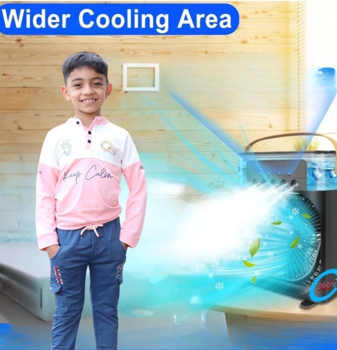     			Kaash collections [ Summer Sale with 15 Years Warranty ] Portable Air Conditioner Fan Mini Evaporative Air Cooler with 7 Colors LED Light, 3 Wind Speeds and 3 Spray Modes for Office, Home