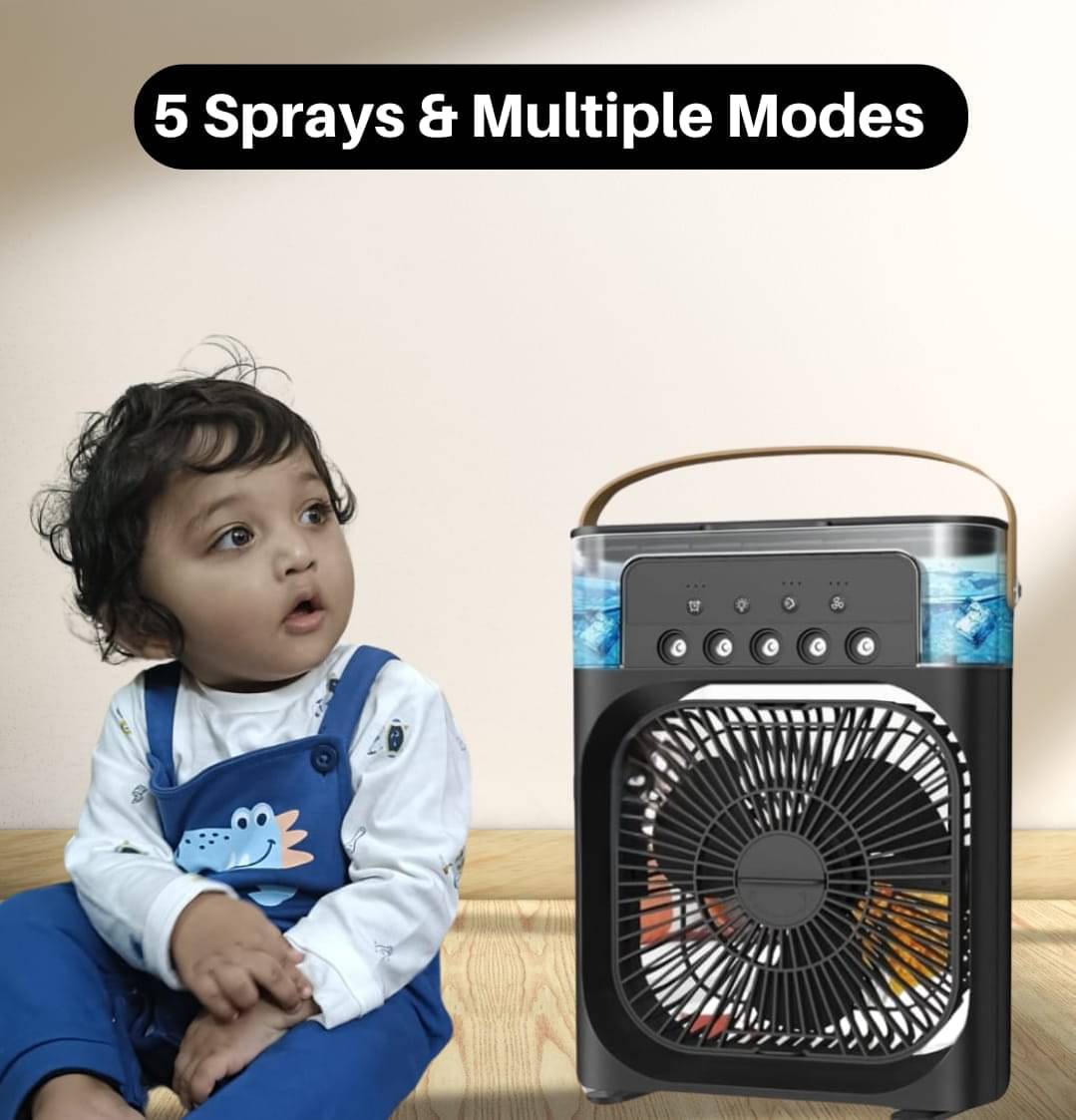     			Kaash collections [ Summer Sale with 15 Years Warranty ] Portable Air Conditioner Fan Mini Evaporative Air Cooler with 7 Colors LED Light, 3 Wind Speeds and 3 Spray Modes for Office, Home