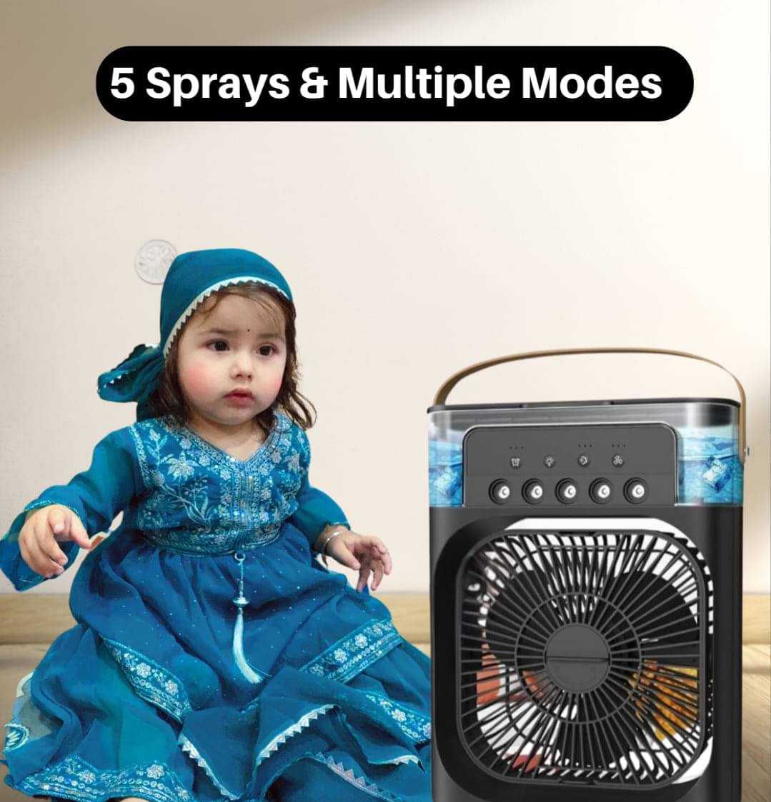     			Kaash collections [ Summer Sale with 15 Years Warranty ] Portable Air Conditioner Fan Mini Evaporative Air Cooler with 7 Colors LED Light, 3 Wind Speeds and 3 Spray Modes for Office, Home
