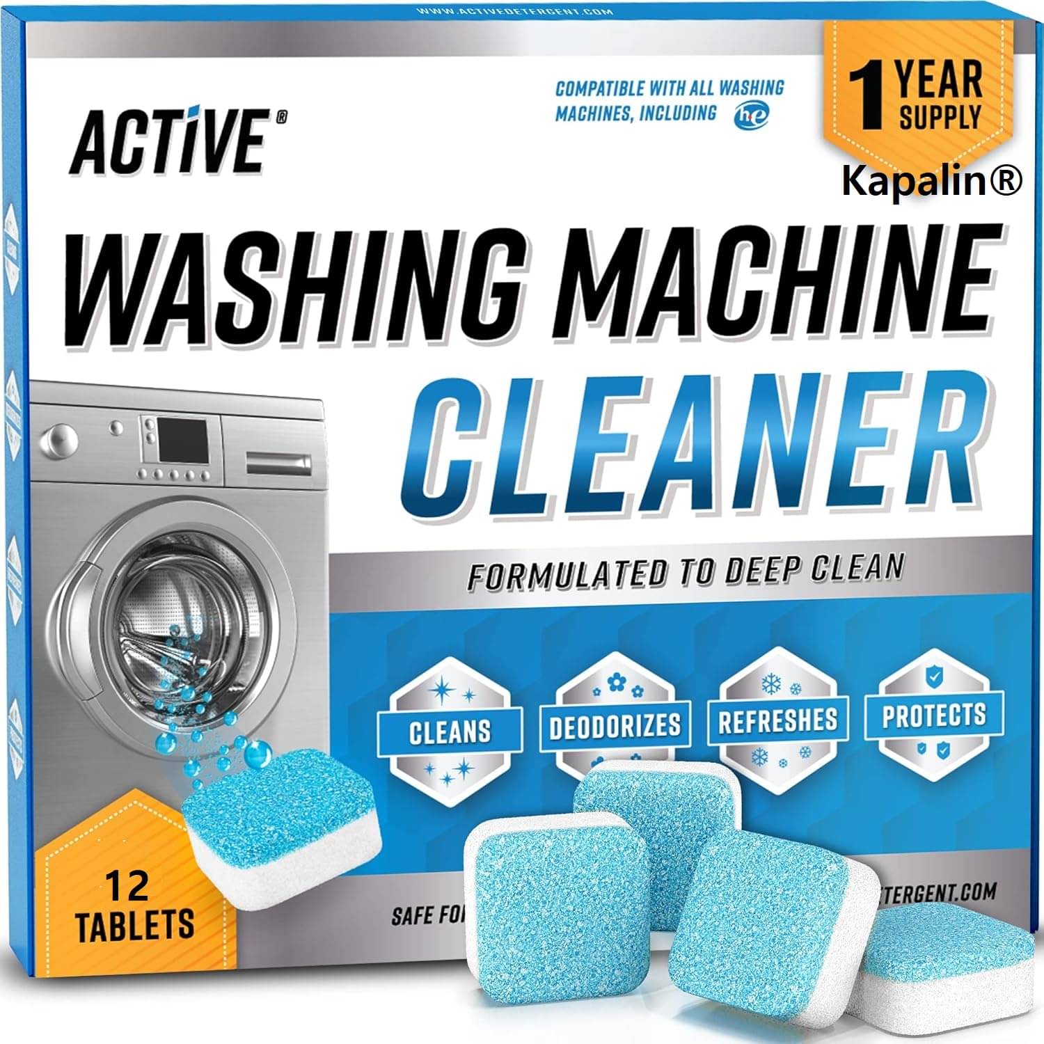 Kapalin Washing Machine Cleaner Tablet All Purpose Cleaner Tablets Descaling Powder Tablets Deep Cleaning Tablets 12 no.s Kapalin Washing Machine Cleaner Tablet All Purpose Cleaner Tablets Descaling Powder Tablets Deep Cleaning Tablets 12 no.s