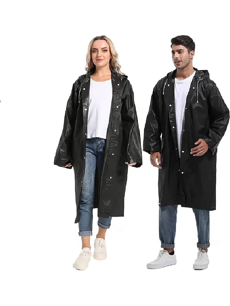 ATIPRIYA Polyester Raincoat Set Black