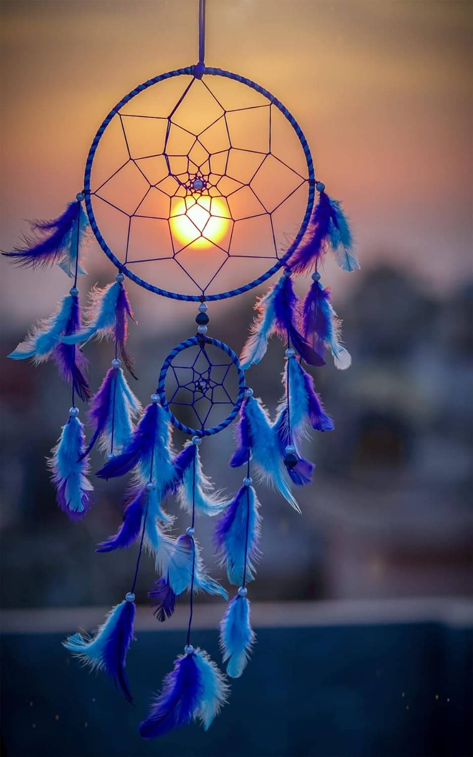Lucky Traders Blue Feather Dream Catcher - Pack of 1 ( 60 X 17 cms ) Lucky Traders Blue Feather Dream Catcher - Pack of 1 ( 60 X 17 cms )