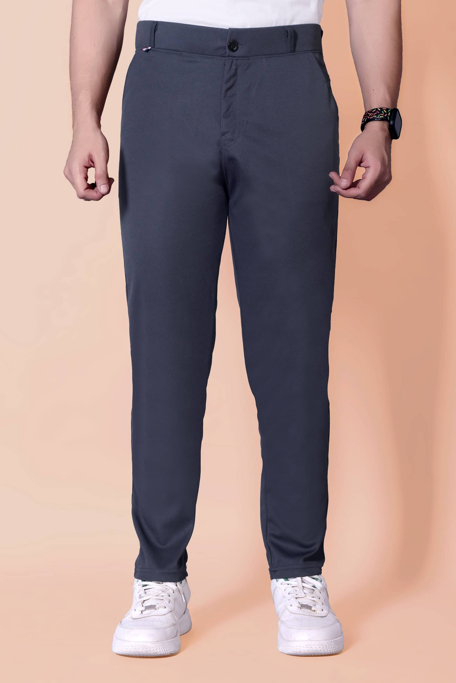     			MATHAE Regular Flat Men's Chinos - Dark Grey ( Pack of 1 )
