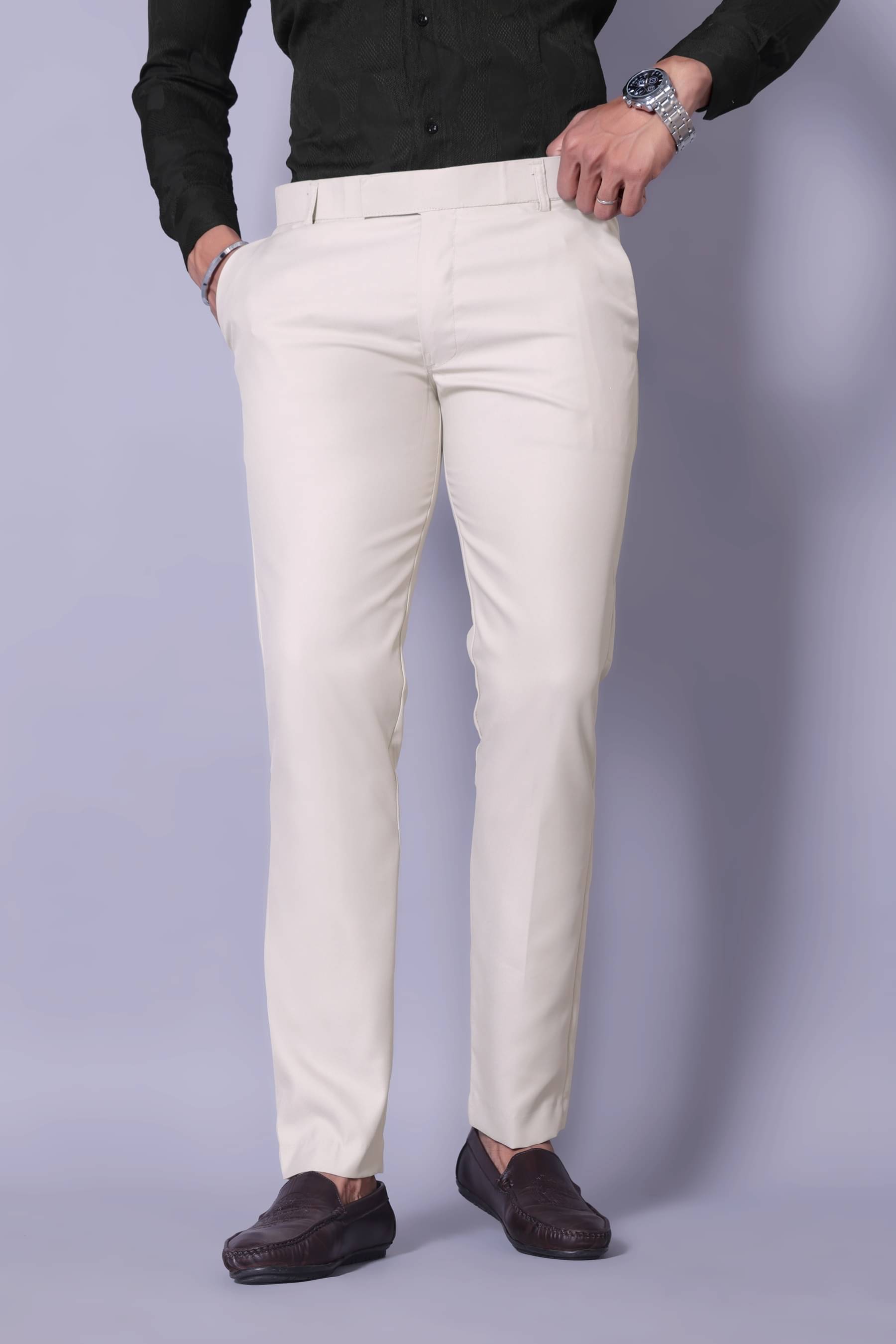     			MATHAE Regular Flat Men's Formal Trouser - Beige ( Pack of 1 )