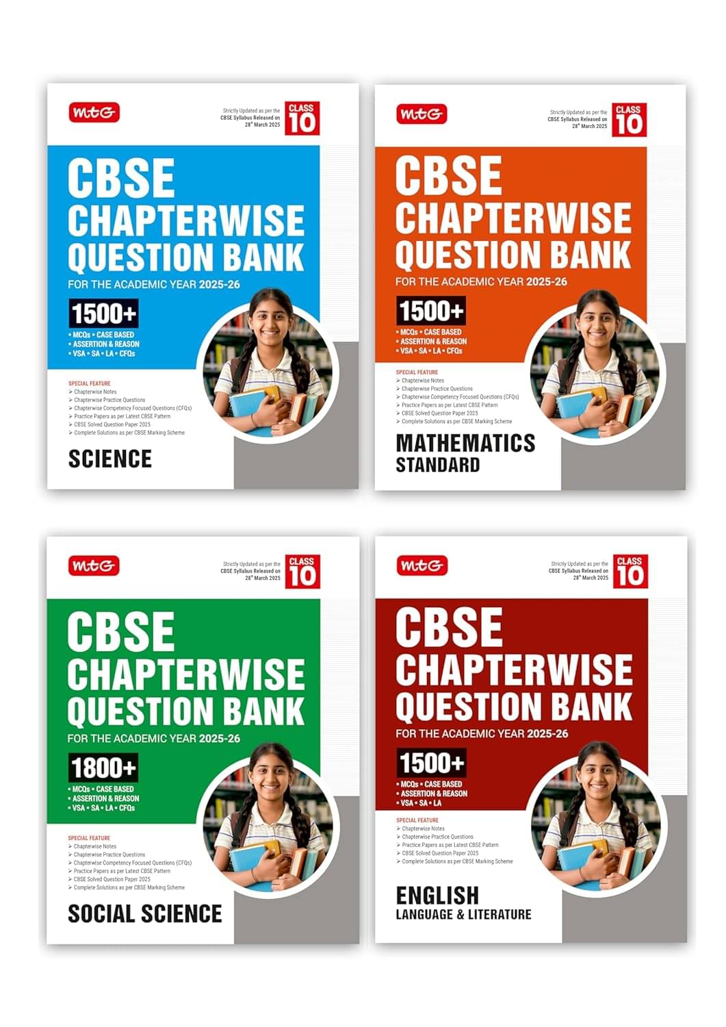 MTG CBSE Chapterwise Question Bank Class 10 Science, Mathematics Standard, Social-Science & English For 2026 Board Exam | As Per Latest CBSE Syllabus MTG CBSE Chapterwise Question Bank Class 10 Science, Mathematics Standard, Social-Science & English For 2026 Board Exam | As Per Latest CBSE Syllabus