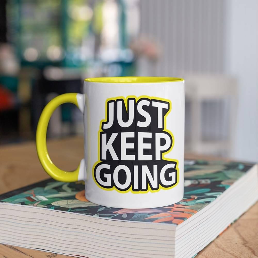     			Maddock JUST KEEP GOING Ceramic Coffee Mug 375 mL ( Pack of 1 )