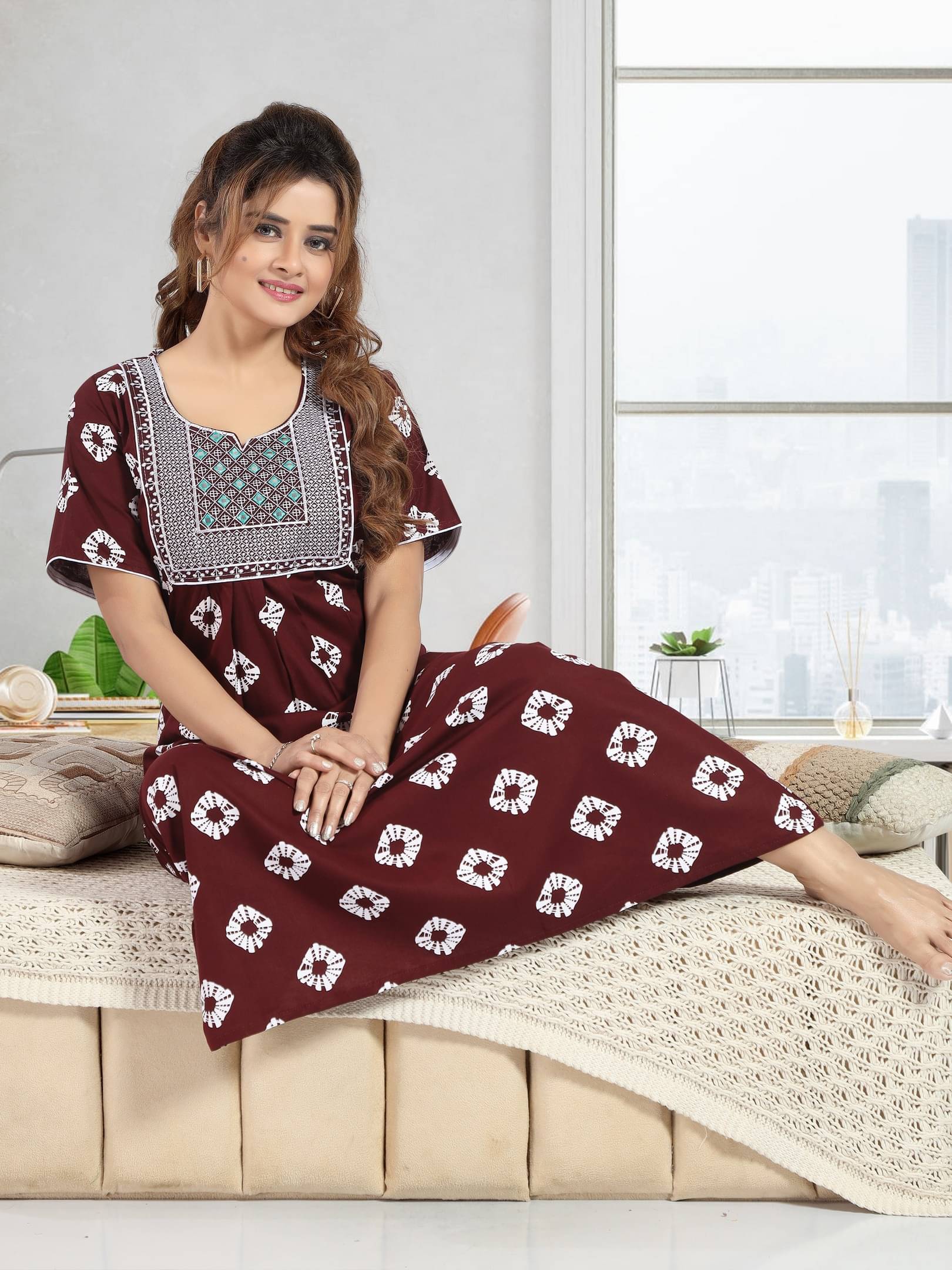     			Mallinath Multi Color Cotton Women's Nightwear Nighty & Night Gowns ( Pack of 1 )