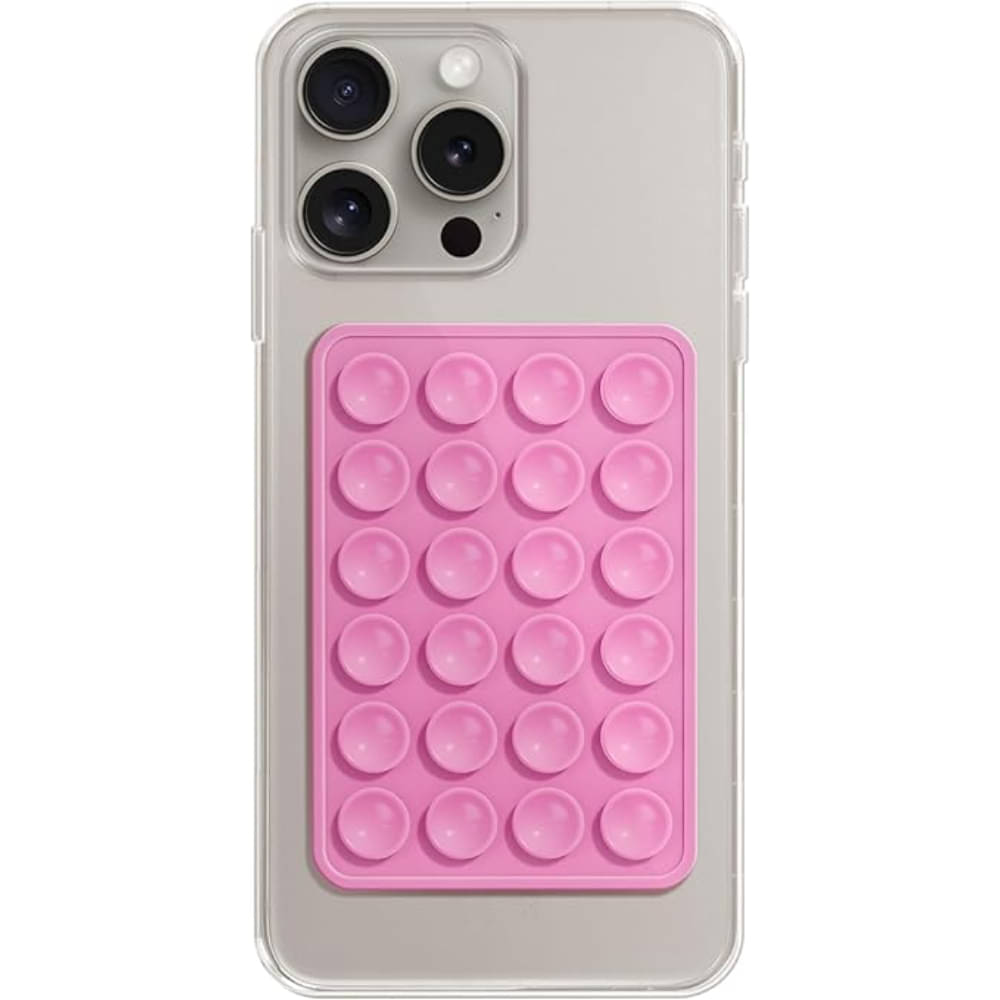     			NEKIFACE Silicone Suction Phone Case Adhesive Octo Cup Buddy Mount - Anti-Slip Holder, Hands-Free Phone Accessory for iPhone and Android - Sticky Grip for Selfies, Videos (Pink)
