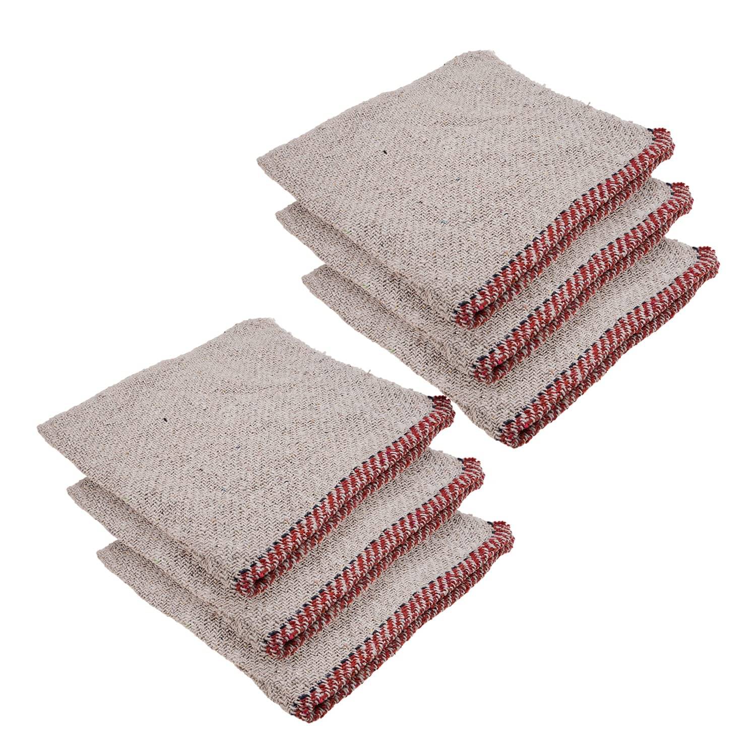     			Pack of 6 | White Floor Cleaning Pocha | Plain Duster Cloth | Cotton Reusable Sweeping Cloth For Home | Small | Kitchen | 18x18 Inch