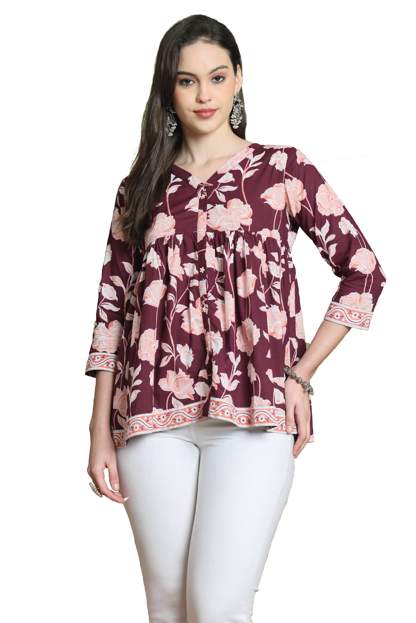 Rajnandini Women Cotton Printed A-line Kurti ( Red ) Rajnandini Women Cotton Printed A-line Kurti ( Red )