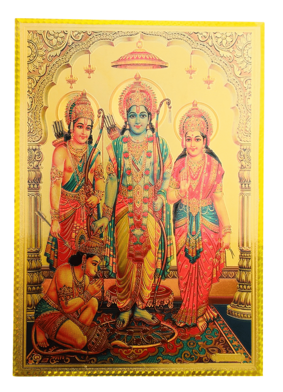SHOP BY ROOM Gold Foil MDF Laminated, Waterproof Lord Ram Darbar Photoframe, Wall decor, painting - 8 x 12 inch SHOP BY ROOM Gold Foil MDF Laminated, Waterproof Lord Ram Darbar Photoframe, Wall decor, painting - 8 x 12 inch
