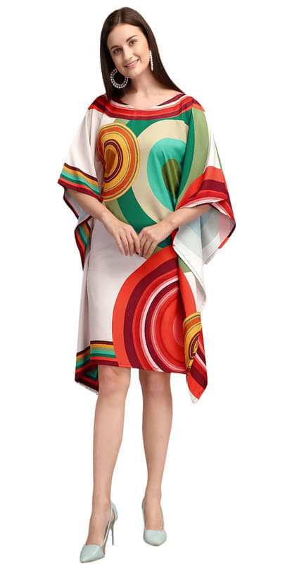 SILK SUTRA Women Satin Printed Kaftan ( Rust ) SILK SUTRA Women Satin Printed Kaftan ( Rust )
