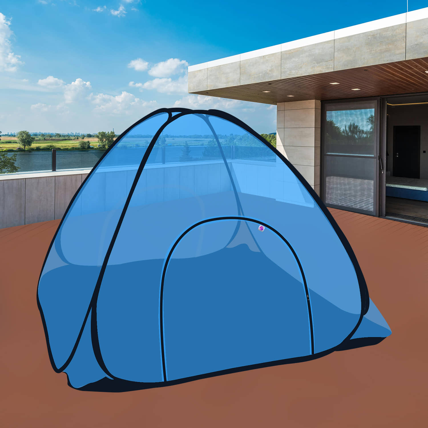 Silver Shine - Blue Polycotton Foldable Mosquito Net ( Pack of 1 )