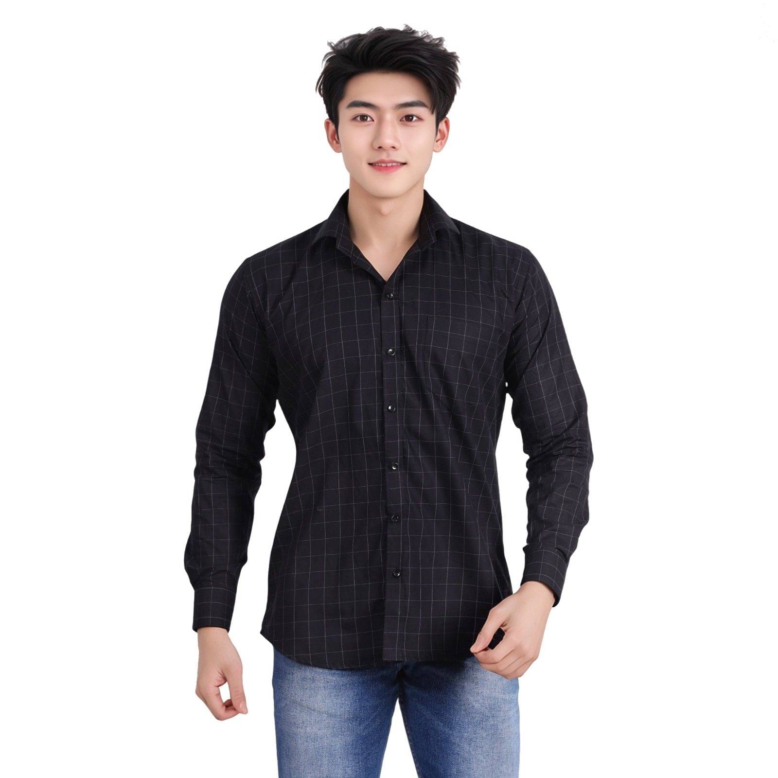 Superior Shirt Cotton Regular Fit Full Sleeves Men's Formal Shirt - Black ( Pack of 1 ) Superior Shirt Cotton Regular Fit Full Sleeves Men's Formal Shirt - Black ( Pack of 1 )
