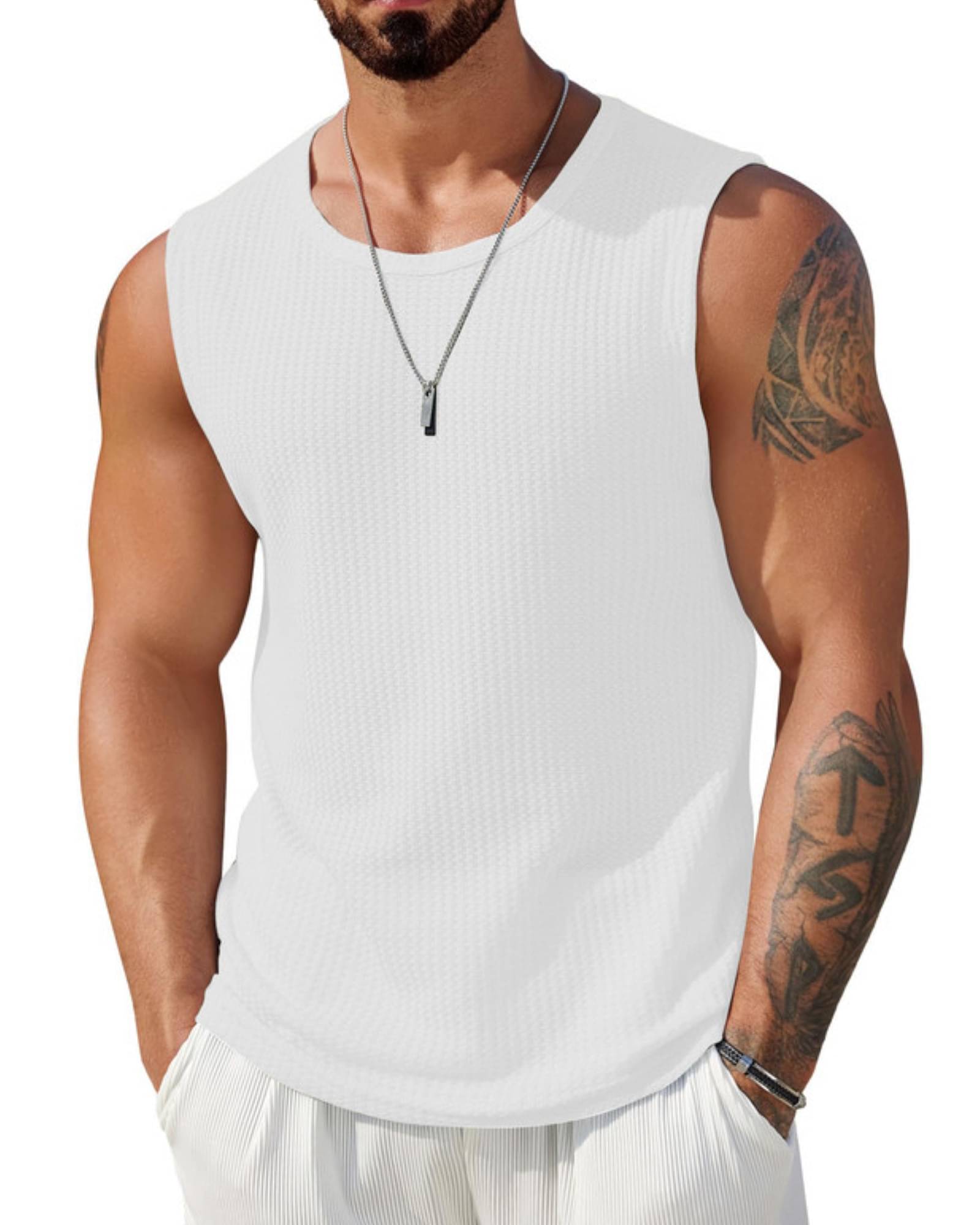     			THE BLAZZE Pack of 1 Cotton Gym Vest For Men ( Brown )
