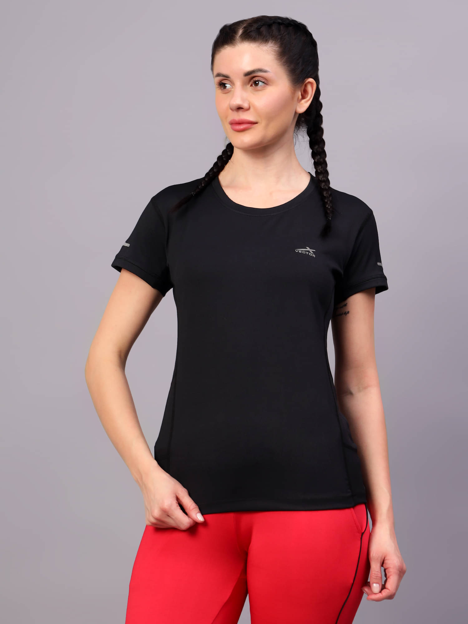     			Vector X Black Polyester Tees - Single
