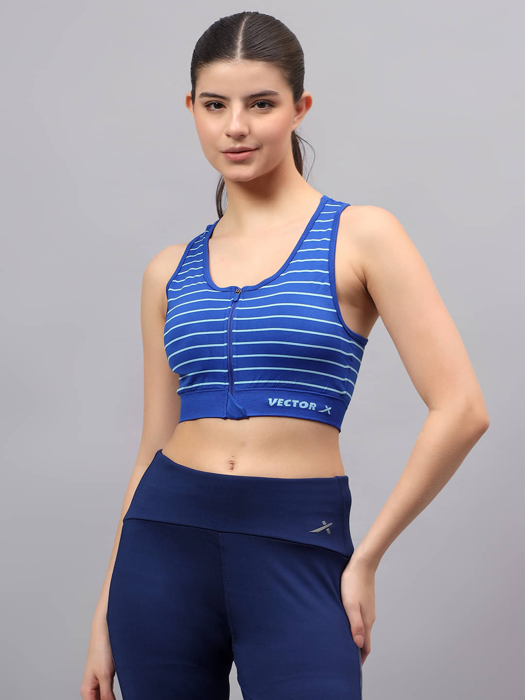 Vector X Blue Polyester Non Padded Women's Sports Bra ( Pack of 1 ) Vector X Blue Polyester Non Padded Women's Sports Bra ( Pack of 1 )