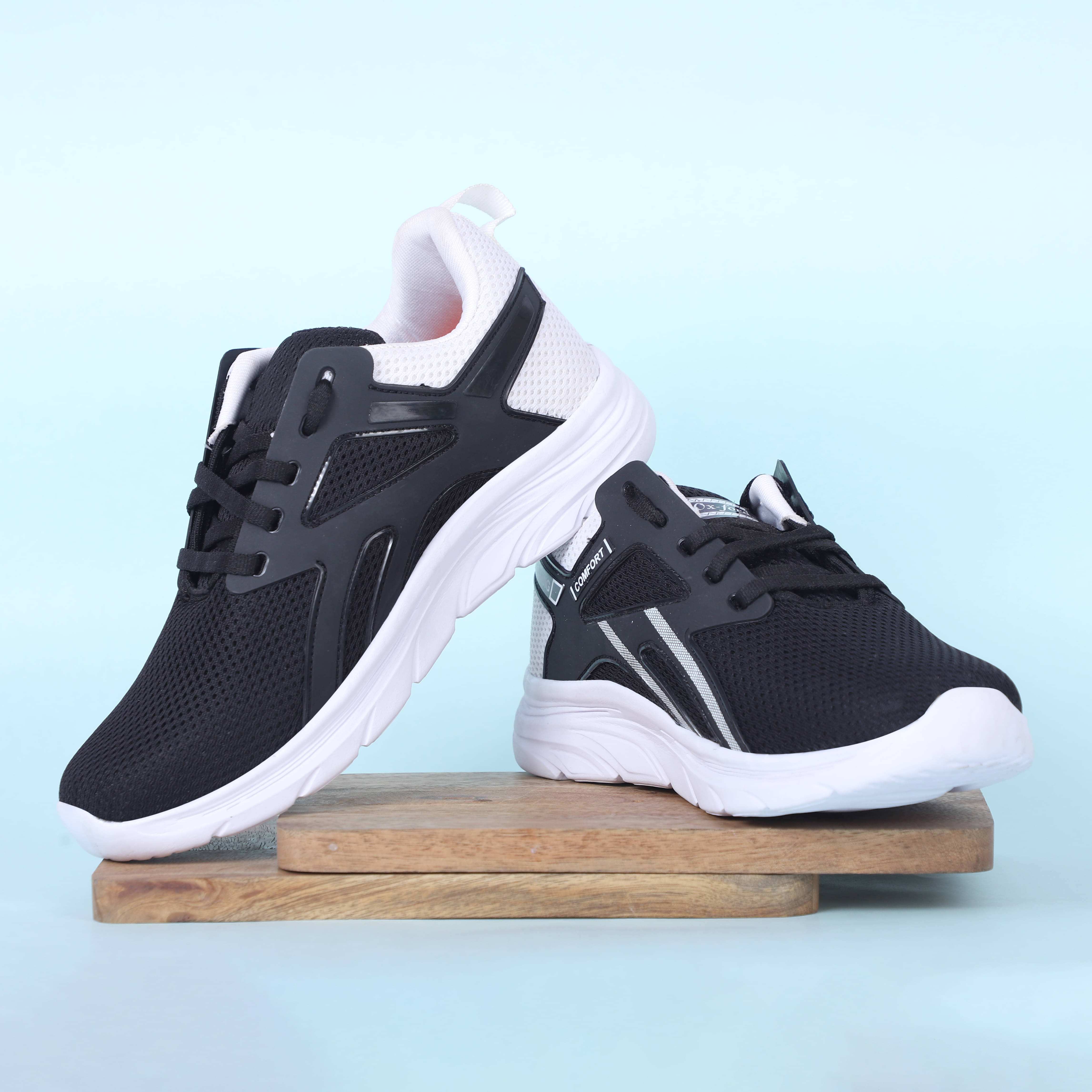     			WEARISH Sports Running Sneakers Black Men's Outdoor Shoes