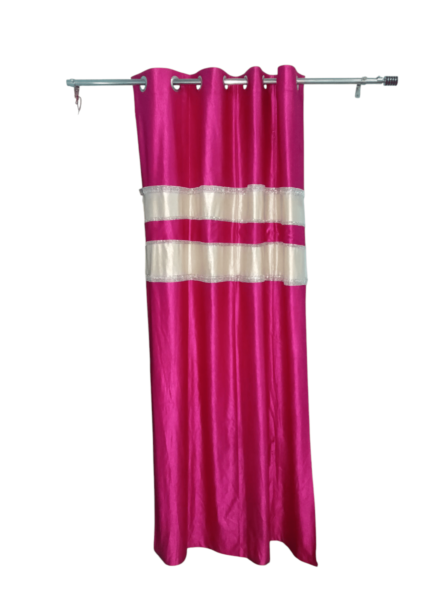     			YKNIP Geometric Room Darkening Eyelet Curtain 7 ft ( Pack of 1 ) - Pink