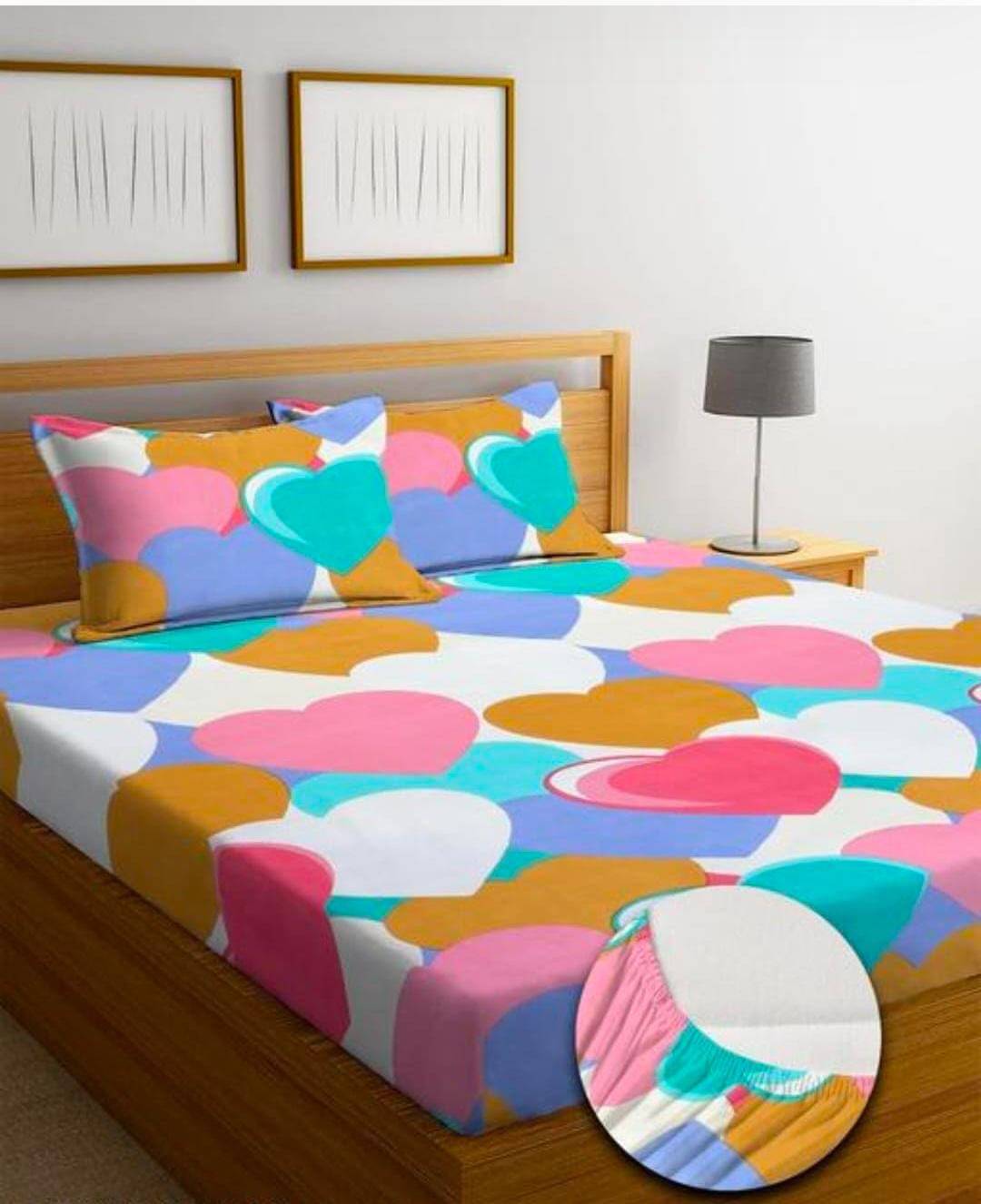     			homdazal Microfibre Abstract Fitted ( Queen Size ) - Multi