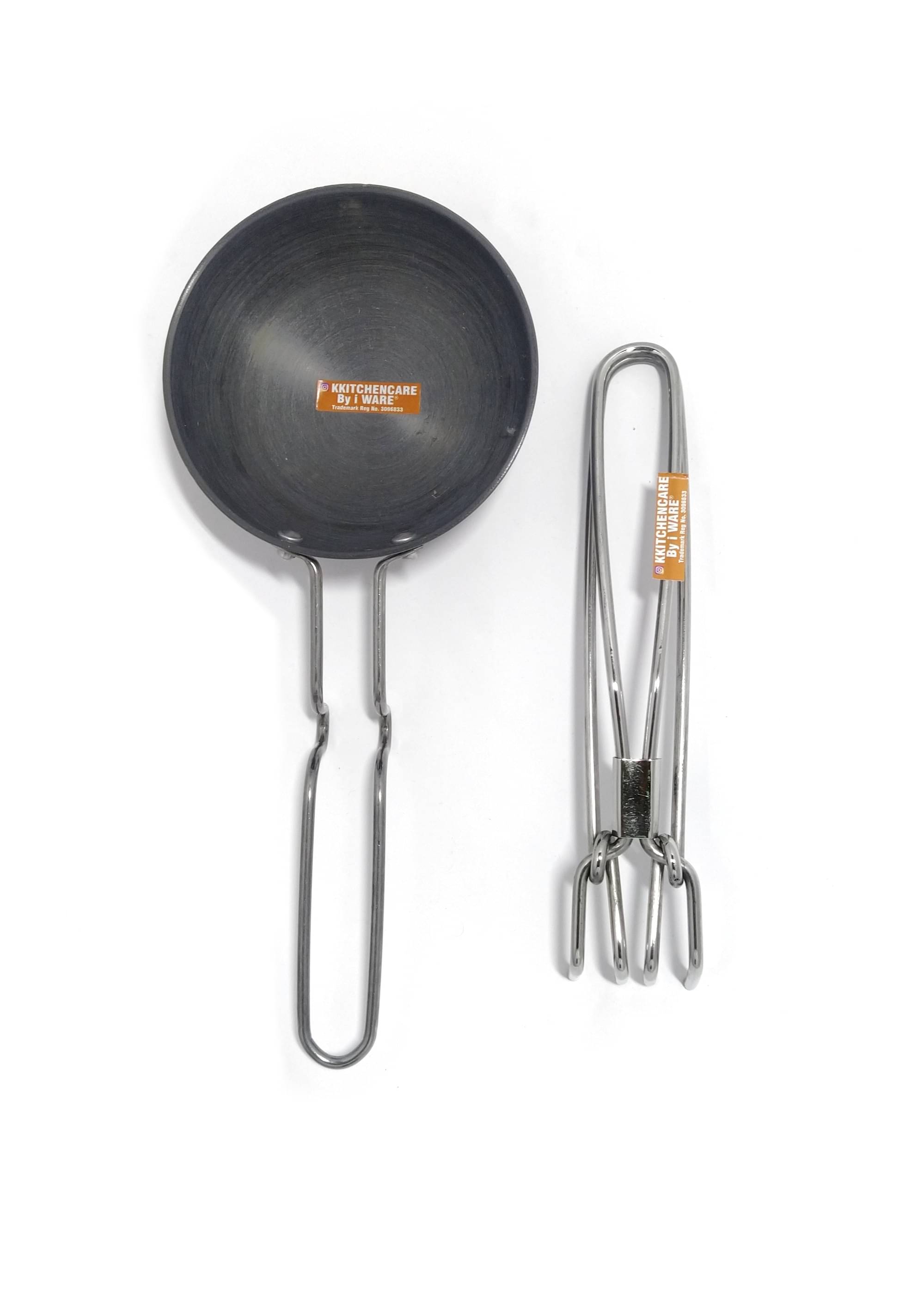     			iWARE PKDTADKA Non-Stick Stainless Steel Tadka Pan Heavy Bottom without Lid 12 cm Diameter 0.5 Ltr