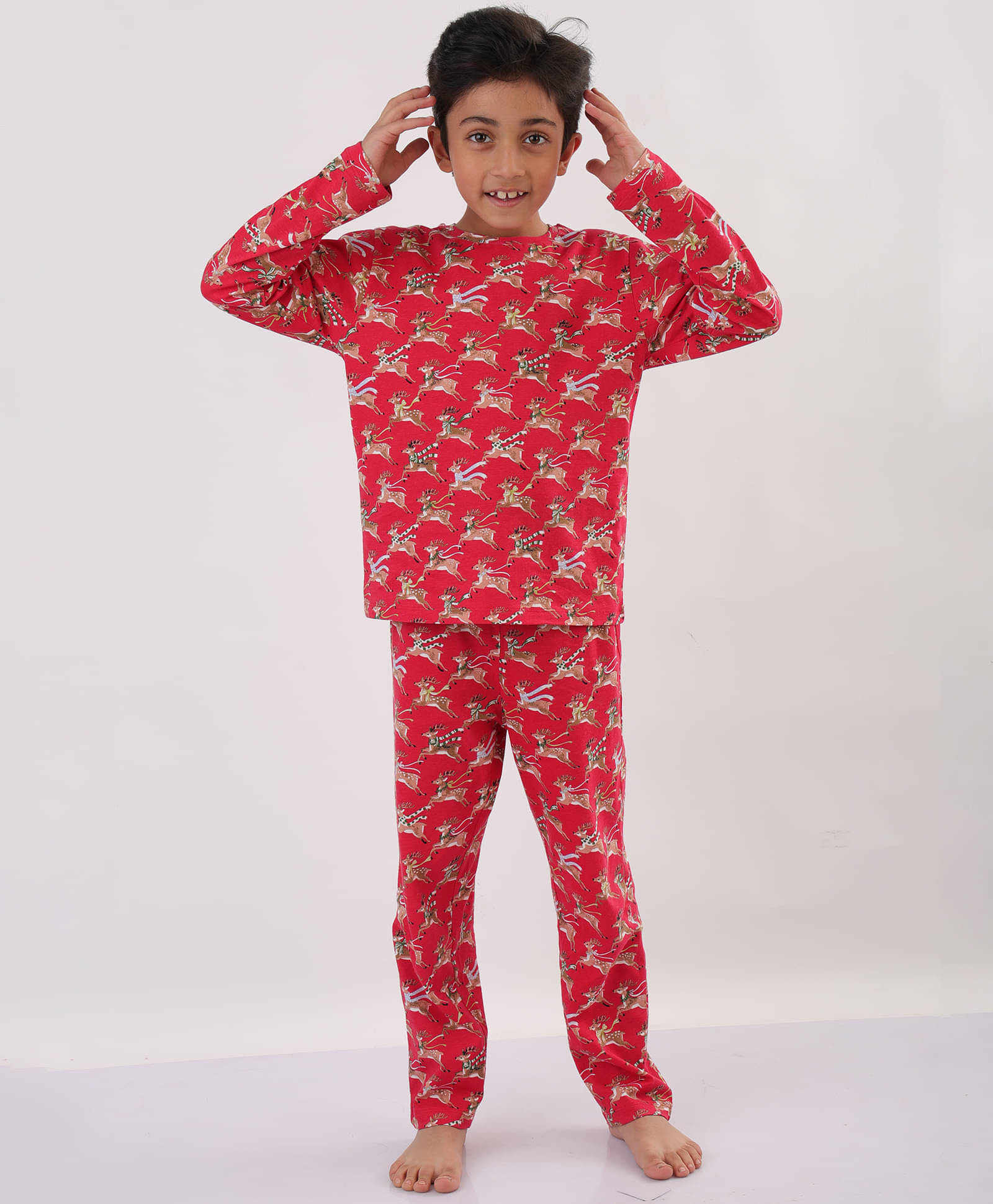 ANTHRILO Pack of 1 Baby Boys 100% Cotton Nightsuit Set ( Red ) ANTHRILO Pack of 1 Baby Boys 100% Cotton Nightsuit Set ( Red )