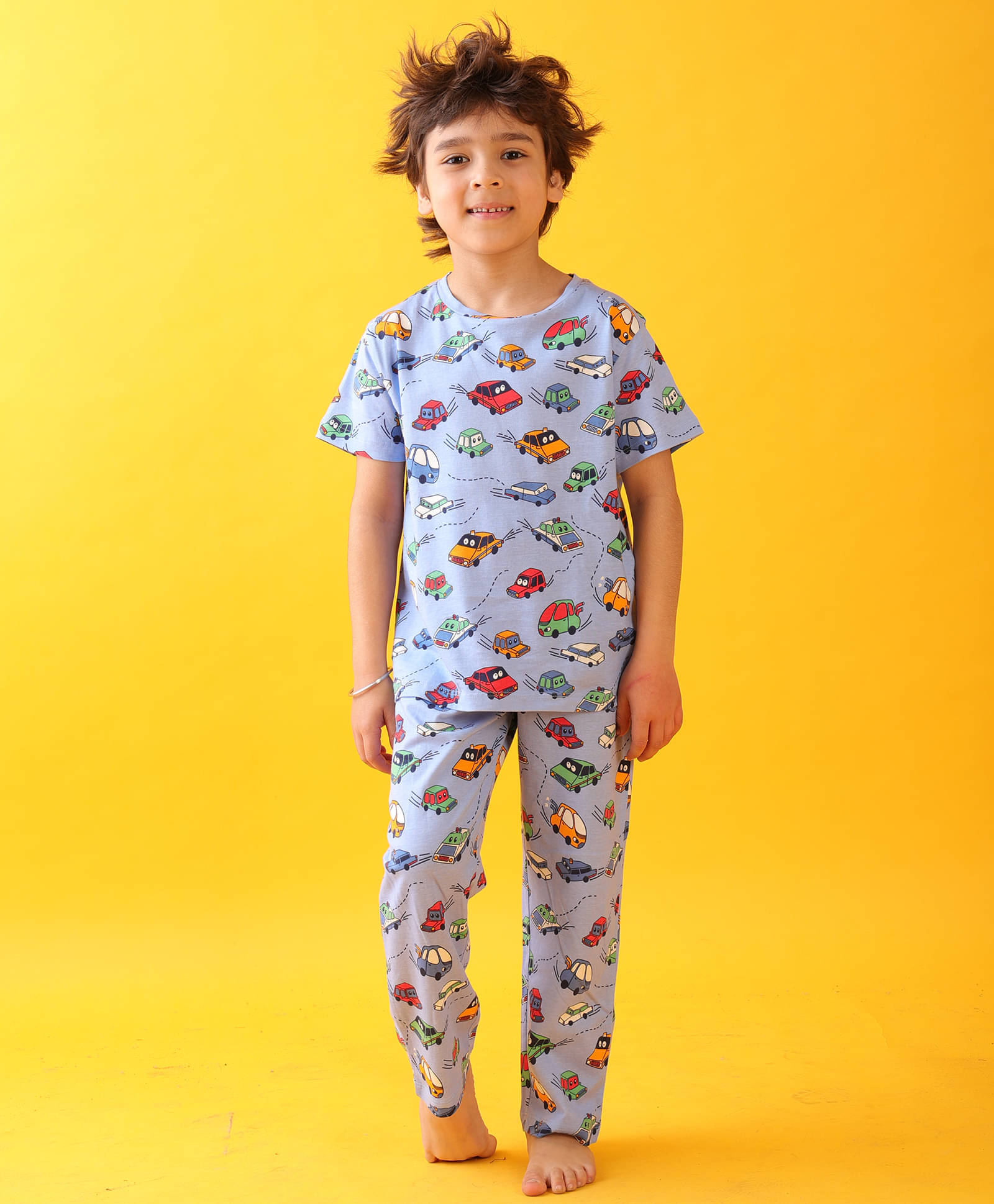     			ANTHRILO Pack of 1 Baby Boys 100% Cotton Nightsuit Set ( Sky Blue )