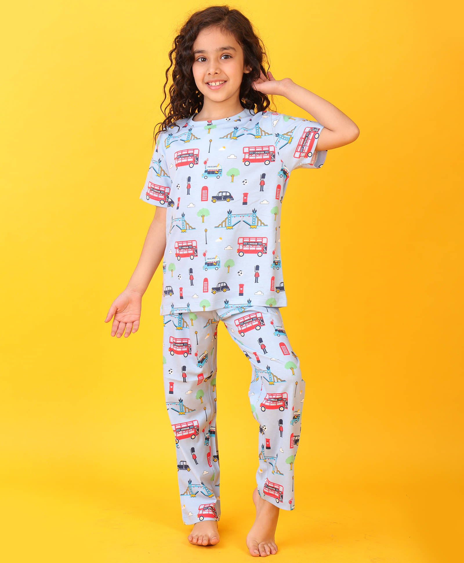     			ANTHRILO Pack of 1 Baby Girls Cotton Nightsuit Set ( Sky Blue )