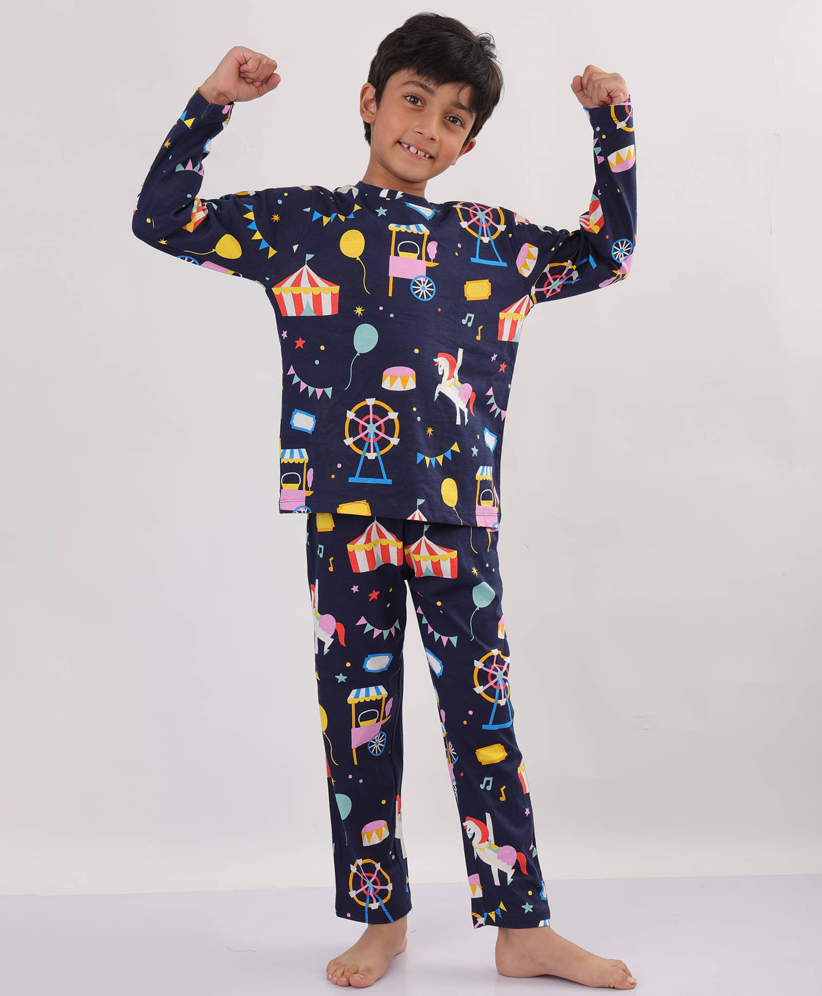 ANTHRILO Pack of 1 Baby Boys 100% Cotton Nightsuit Set ( Navy Blue ) ANTHRILO Pack of 1 Baby Boys 100% Cotton Nightsuit Set ( Navy Blue )