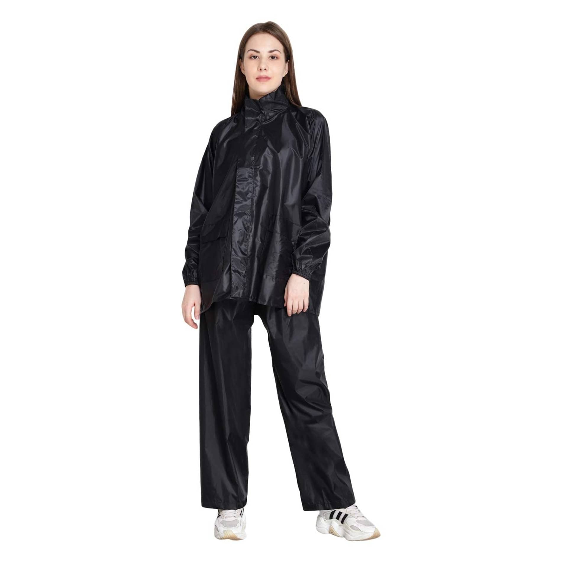     			ATIPRIYA Polyester Raincoat Set - Black