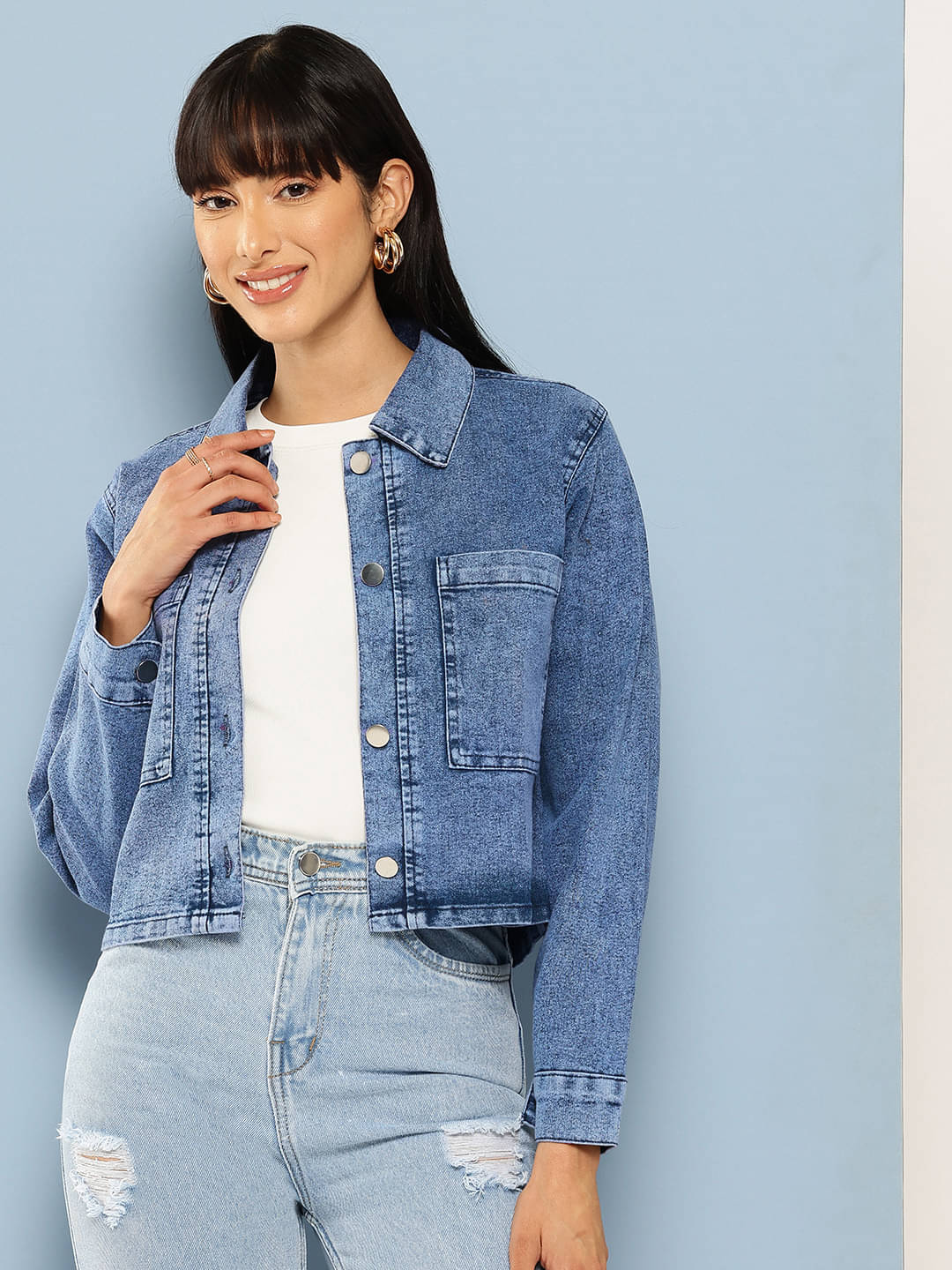    			Aarika - Denim Blue Jackets