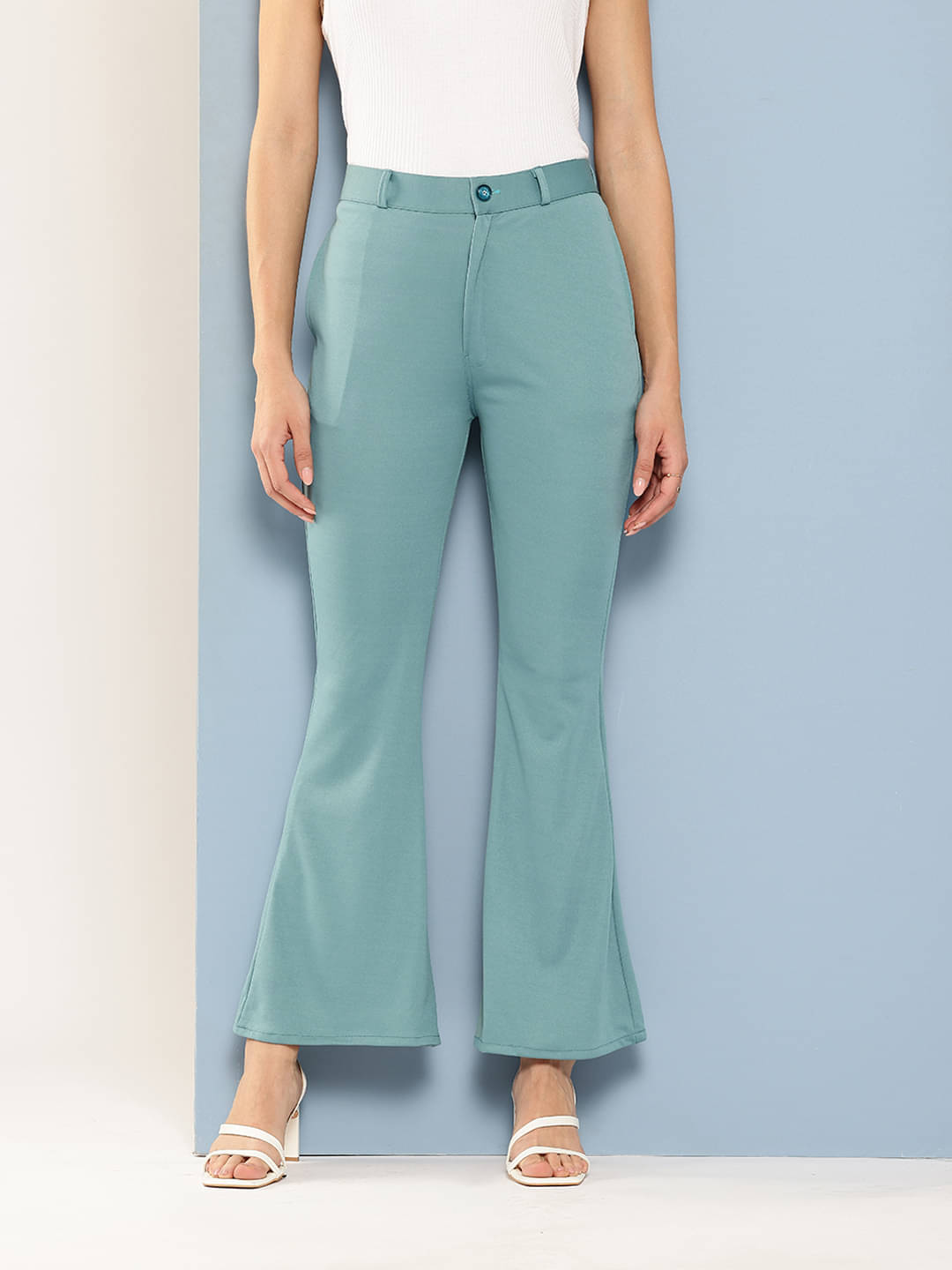     			Aarika Pack of 1 Polyester Straight Women's Casual Pants ( Sea Green )