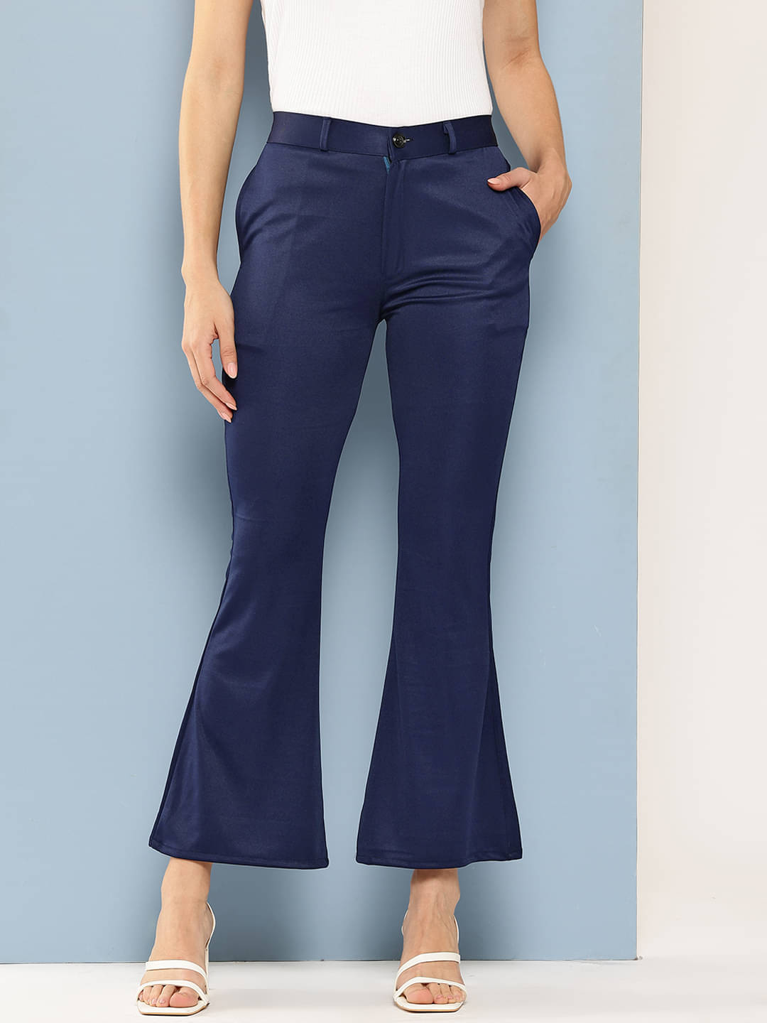    			Aarika Pack of 1 Polyester Straight Women's Casual Pants ( Navy Blue )
